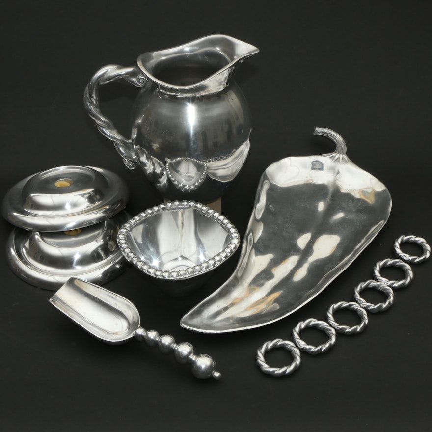 Mariposa And Other Aluminum Tableware, Late 20th to 21st Century