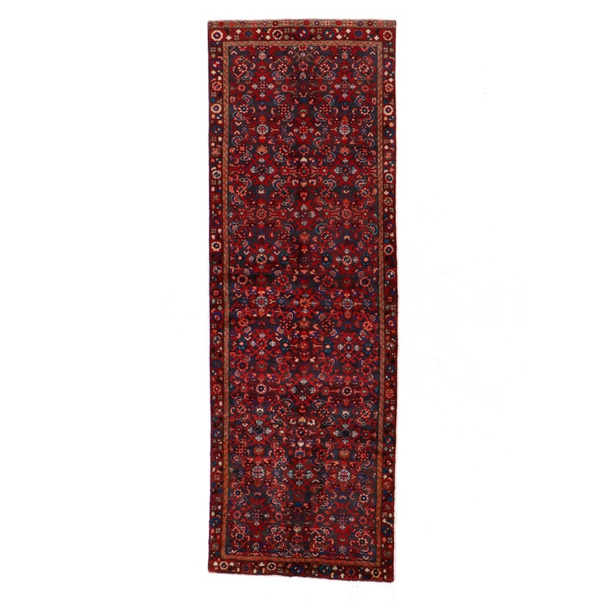 3'7 x 10'8 Hand-Knotted Persian Hamadan Herati Long Rug