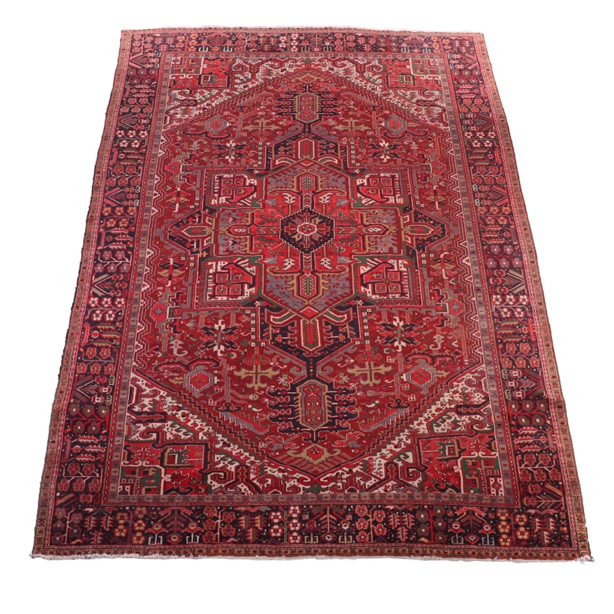 9'8 x 13'6 Hand-Knotted Persian Heriz Room Sized Rug