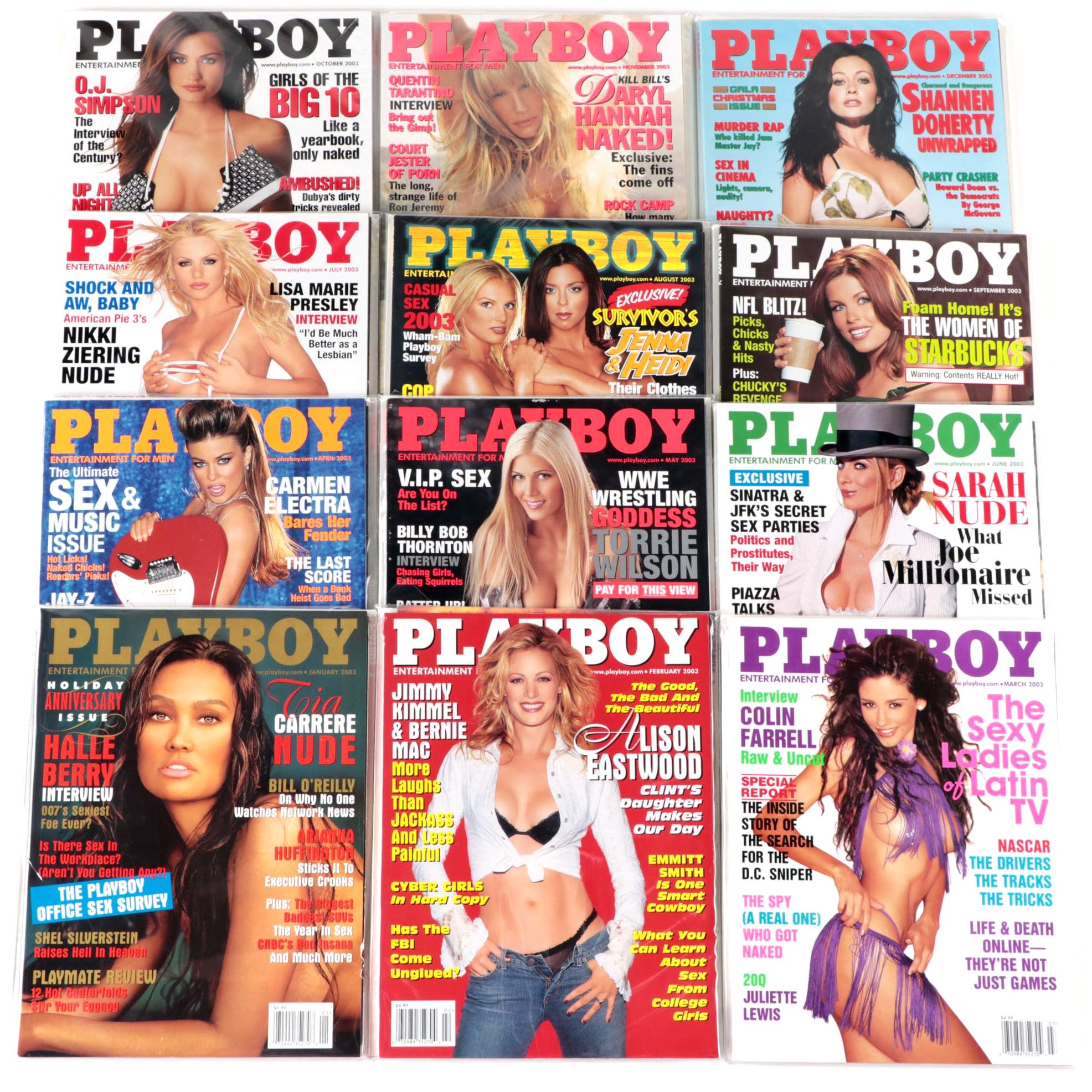 "Playboy" Magazines Featuring Halle Berry, Daryl Hannah and Others, 2003