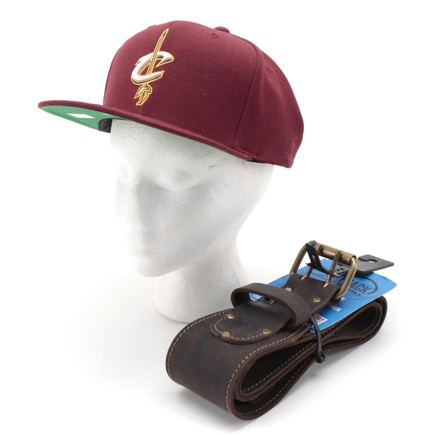 Cleveland Cavalier Wool Snapback Cap with Other Oil-Tanned Leather Tool Belt