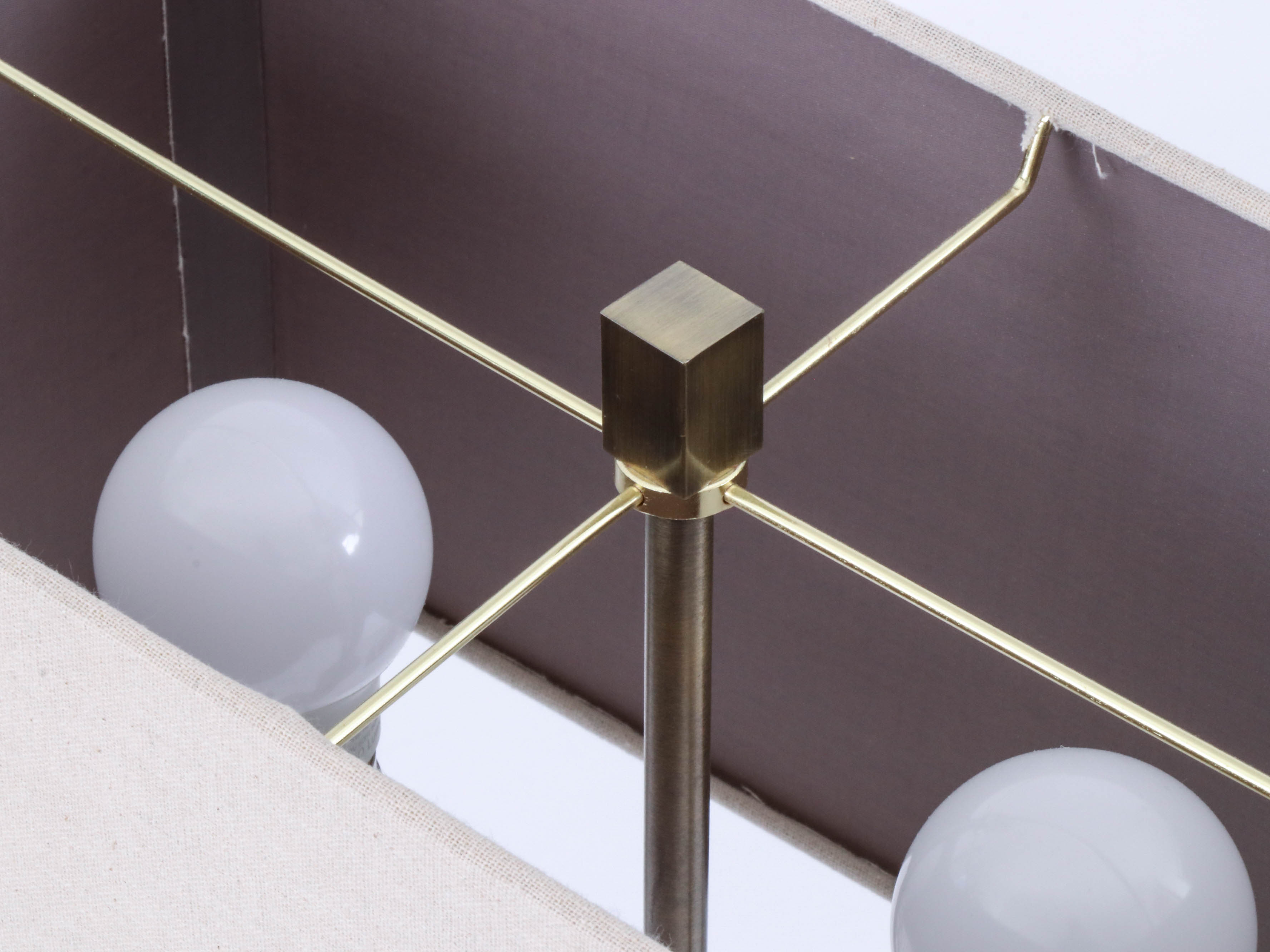 Modern Brushed Metal and Acrylic Table Lamps with Fabric Shades