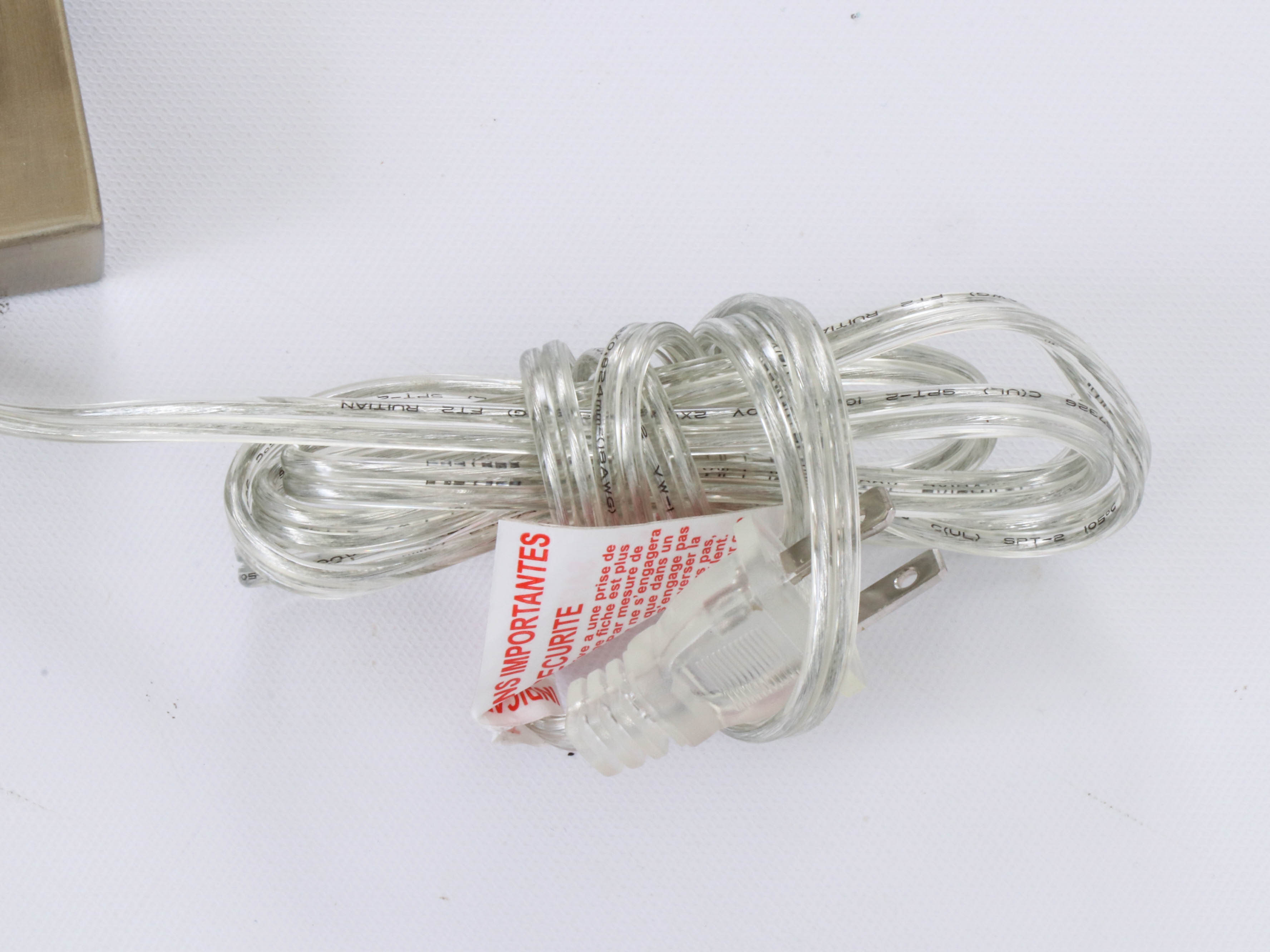 Modern Brushed Metal and Acrylic Table Lamps with Fabric Shades