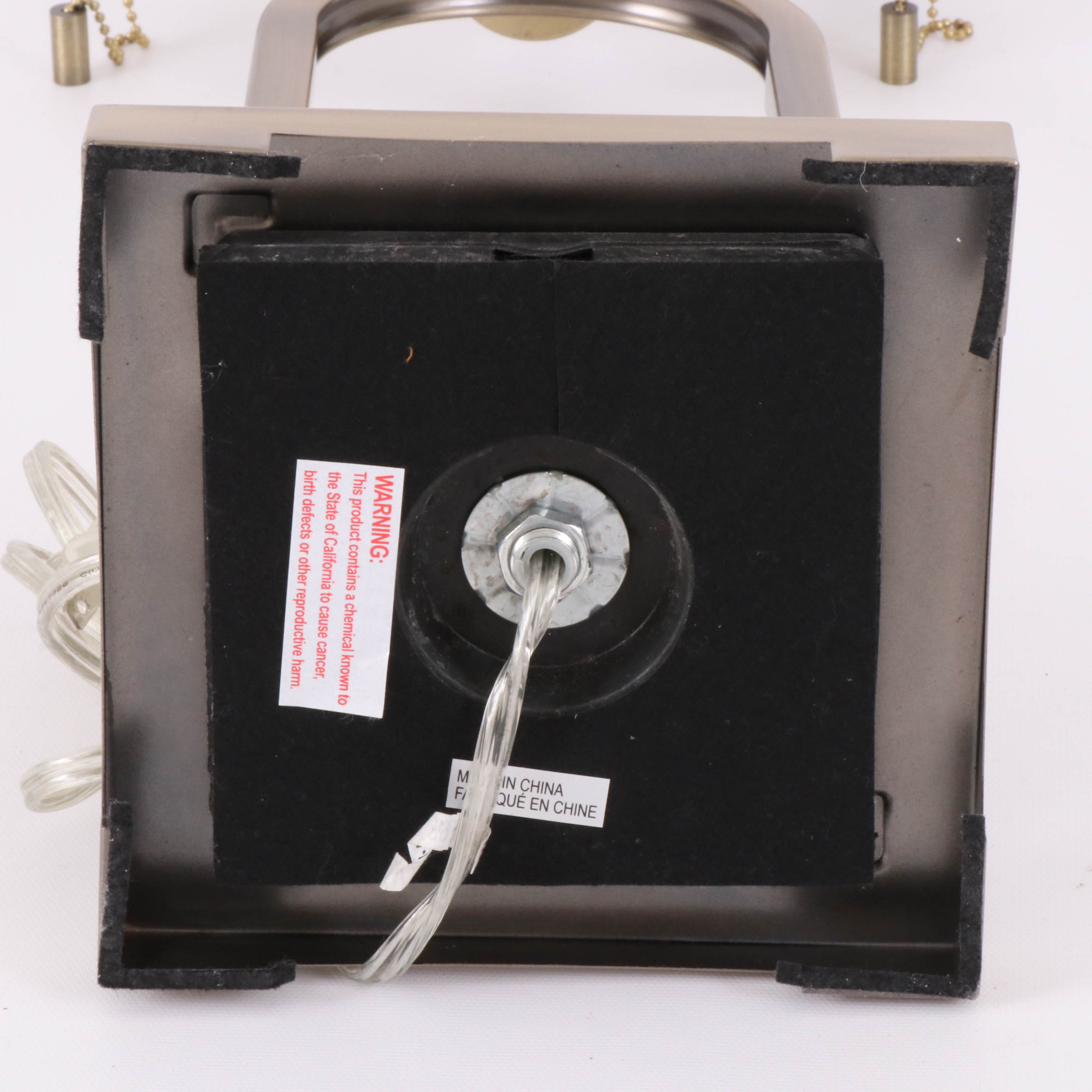 Modern Brushed Metal and Acrylic Table Lamps with Fabric Shades