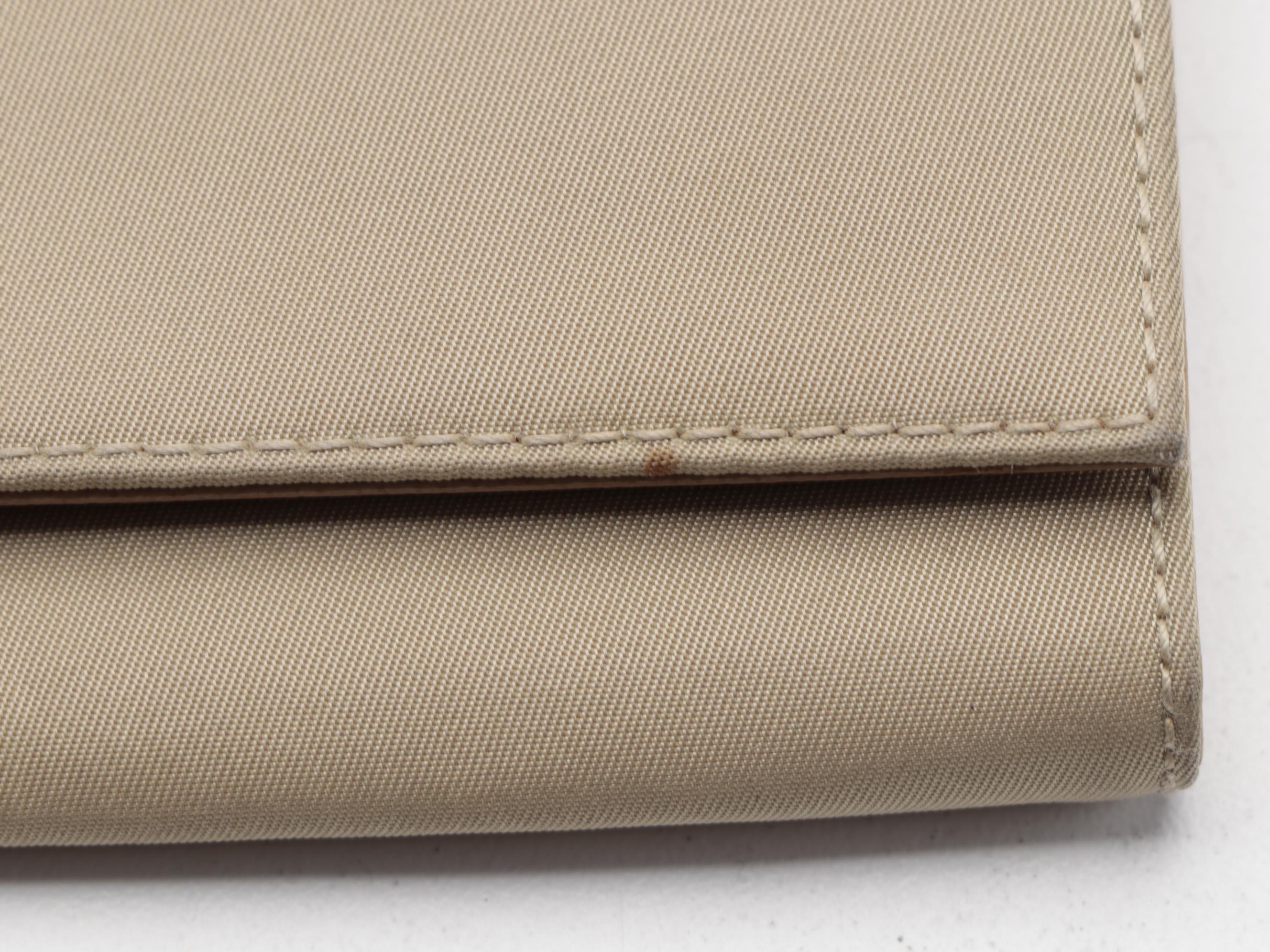 Prada Continental Wallet in Beige Tessuto Nylon and Leather
