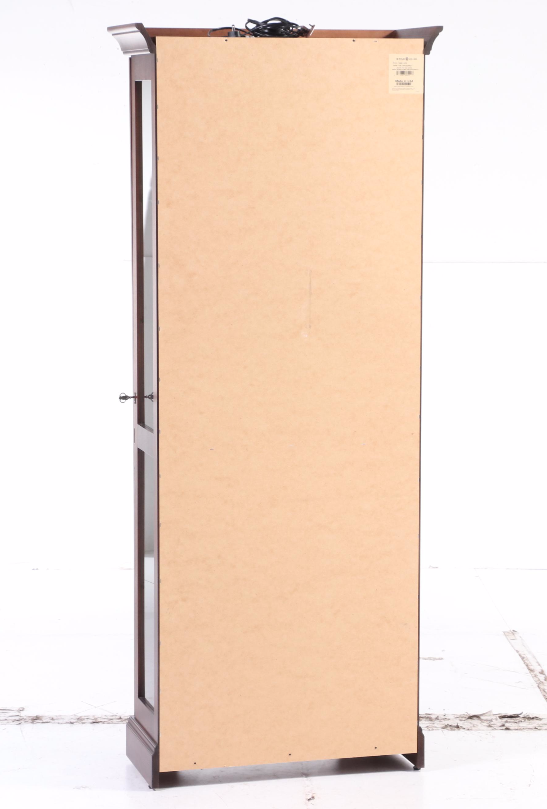 Howard Miller Cherrywood-Stained Mirror-Back Display Cabinet