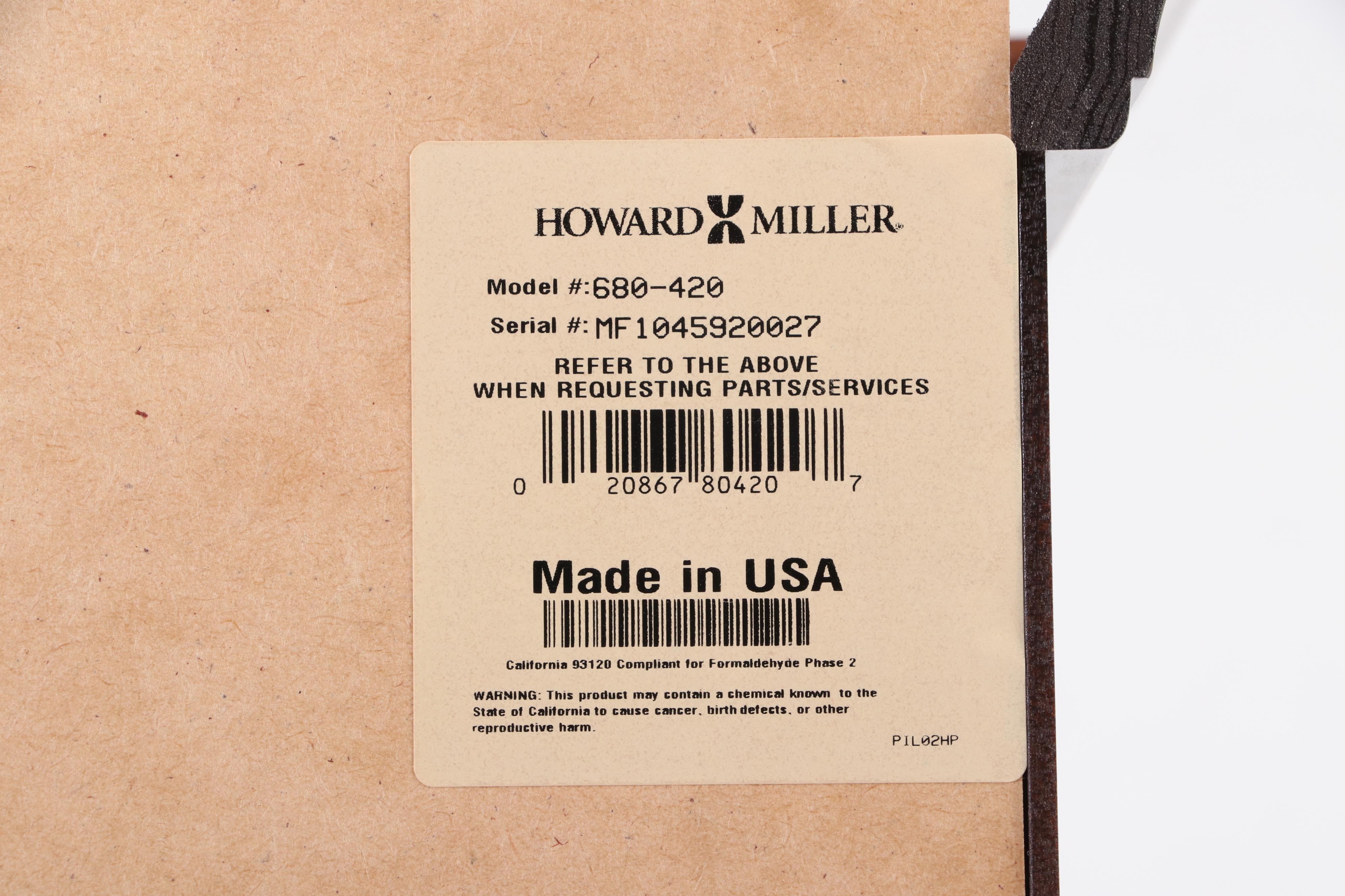 Howard Miller Cherrywood-Stained Mirror-Back Display Cabinet