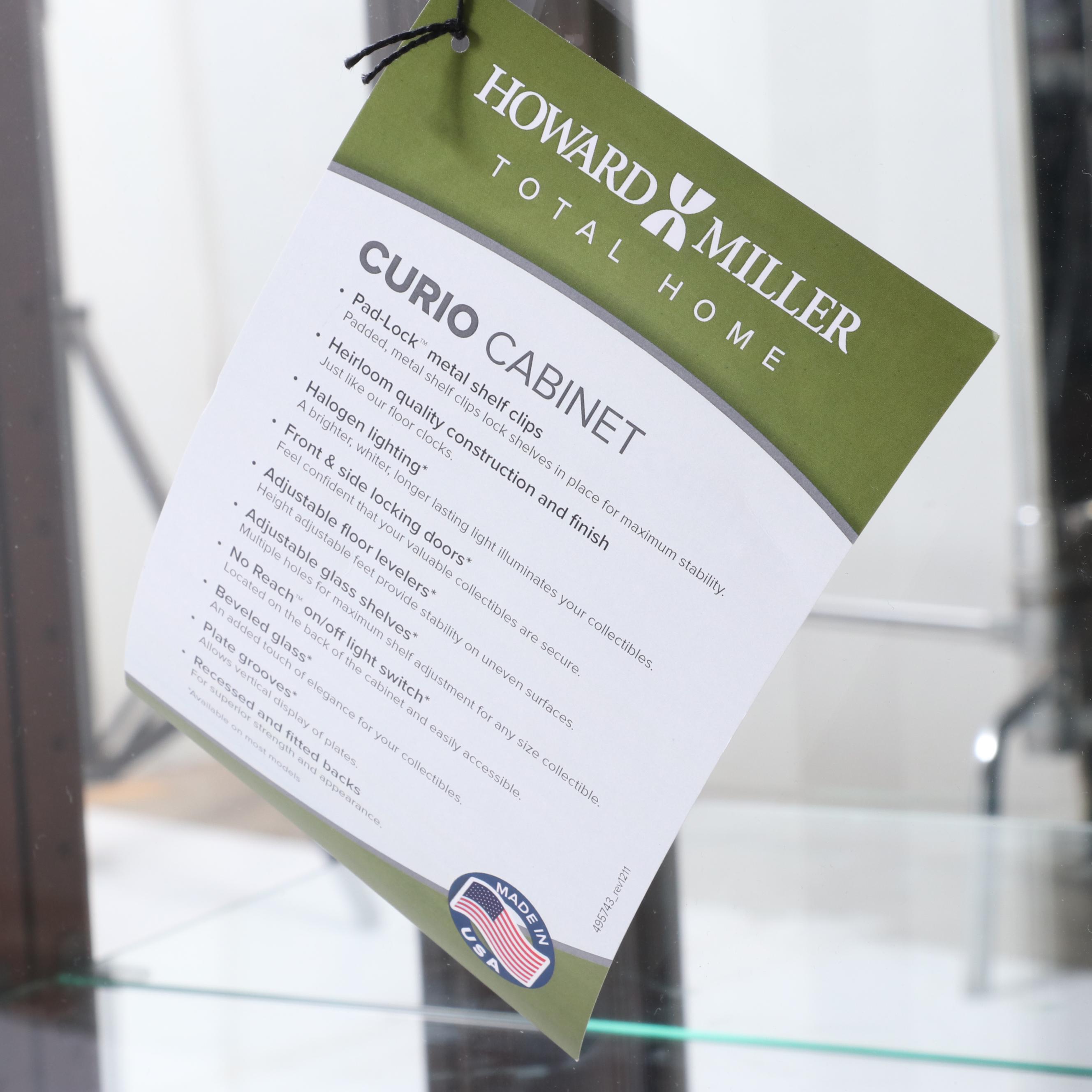 Howard Miller Cherrywood-Stained Mirror-Back Display Cabinet