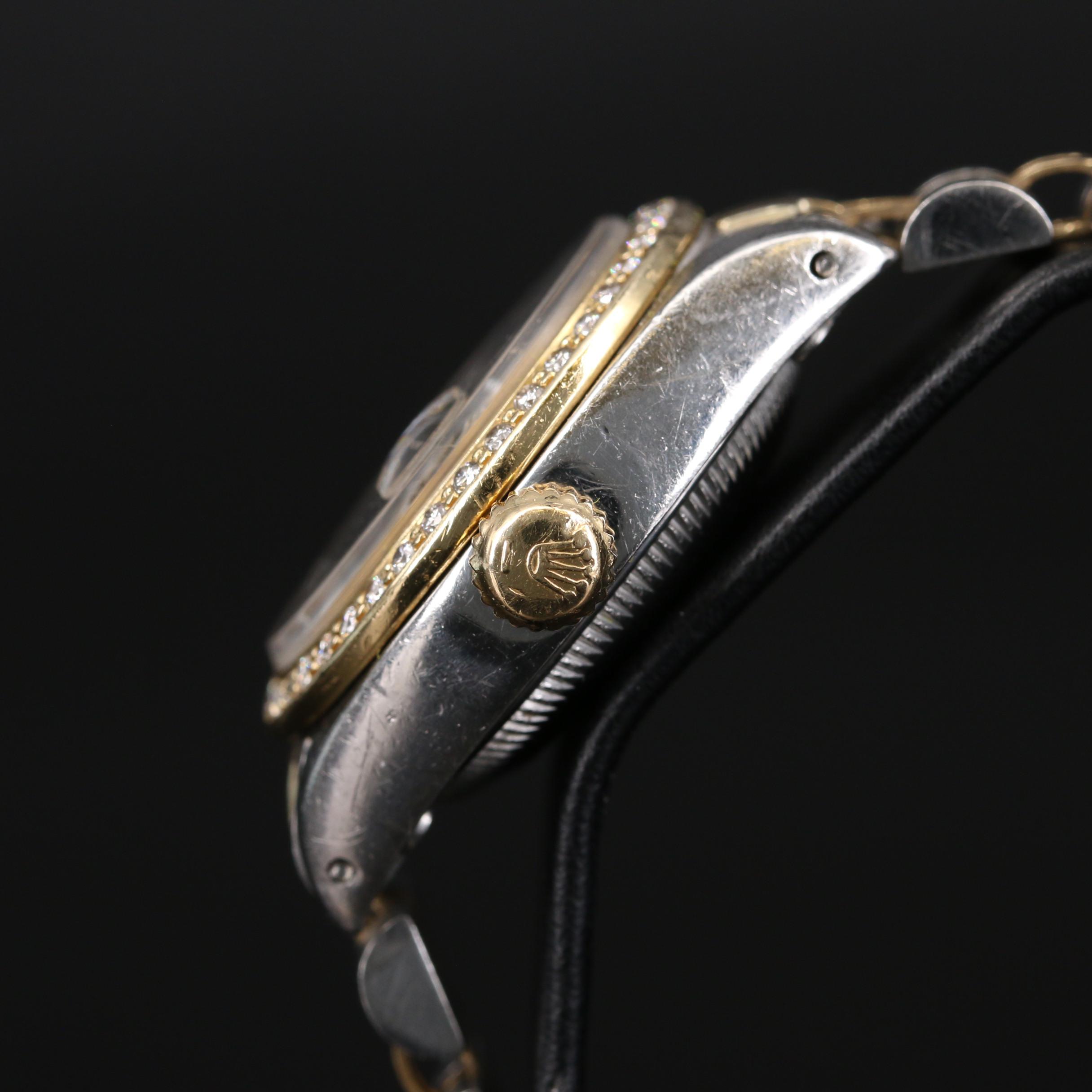 1982 Rolex Datejust Diamond Bezel 18K Gold and Stainless Steel Watch