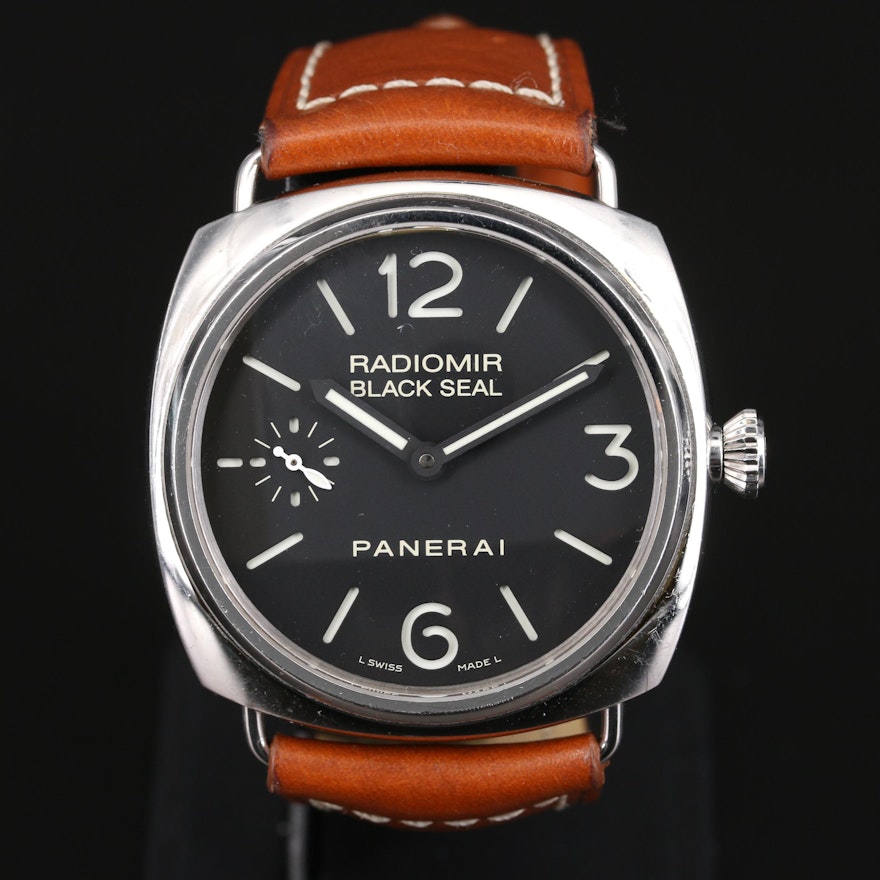 Panerai Radiomir Black Seal PAM183 Stainless Steel Stem Wind Wristwatch