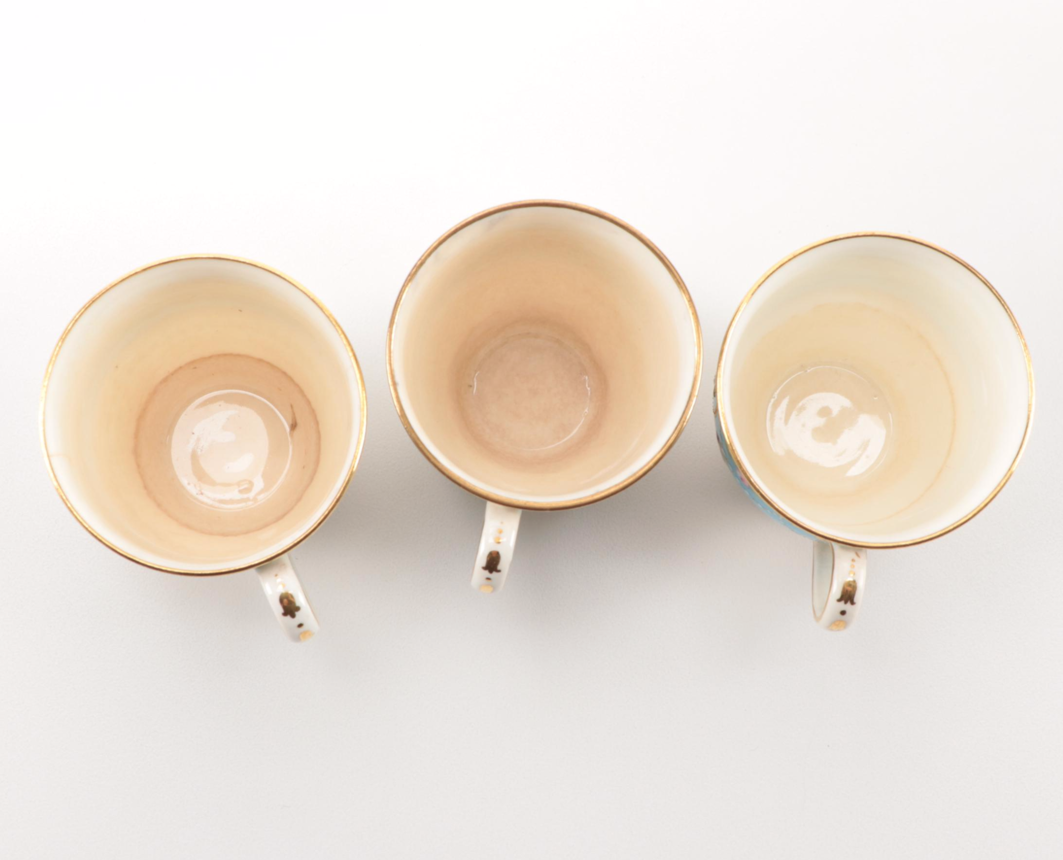 Minton Gilt Bone China Demitasse Cups and Saucers, Late 19th/Early 20th Century