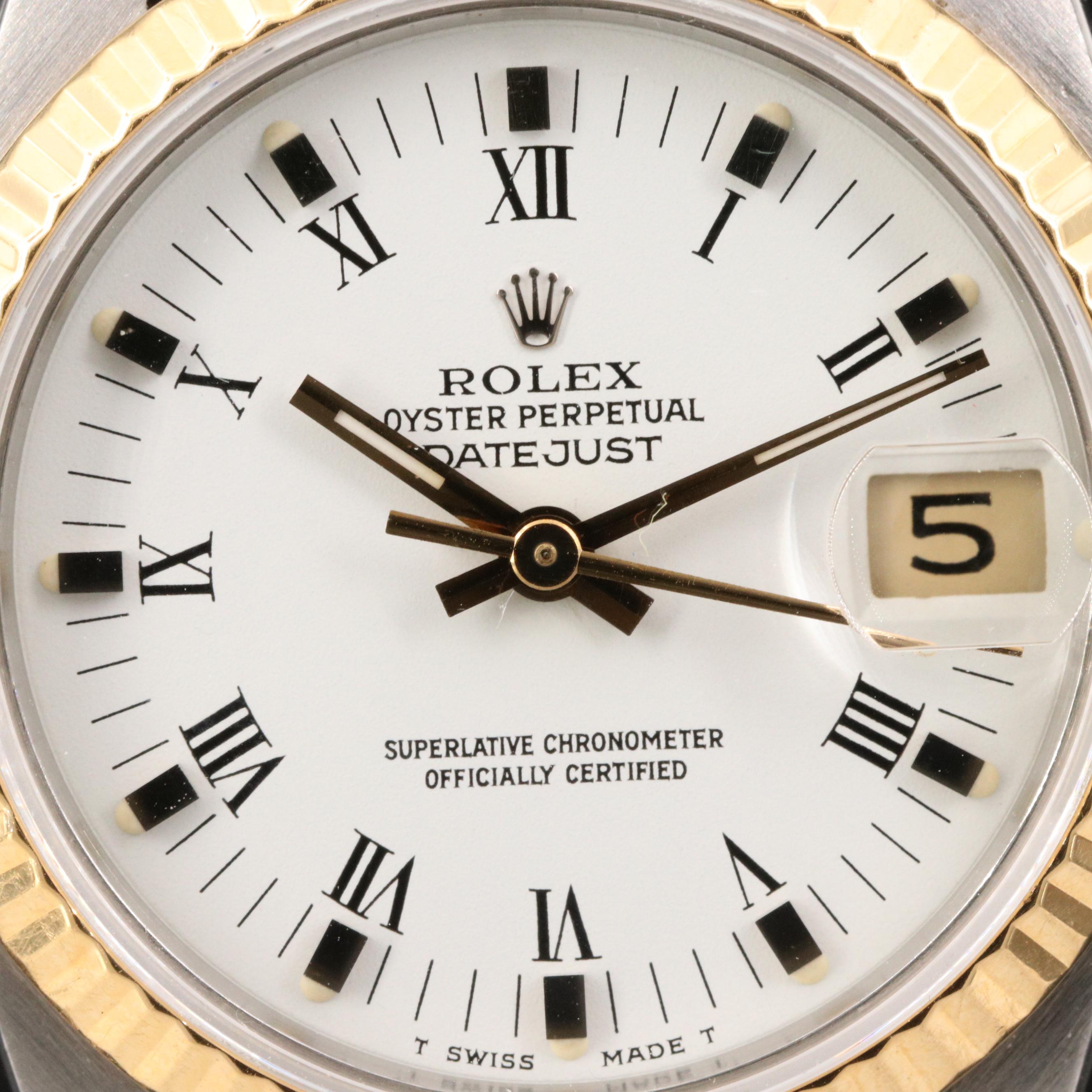 1989 Rolex Datejust Mid-Size 18K and Stainless Steel Automatic Watch