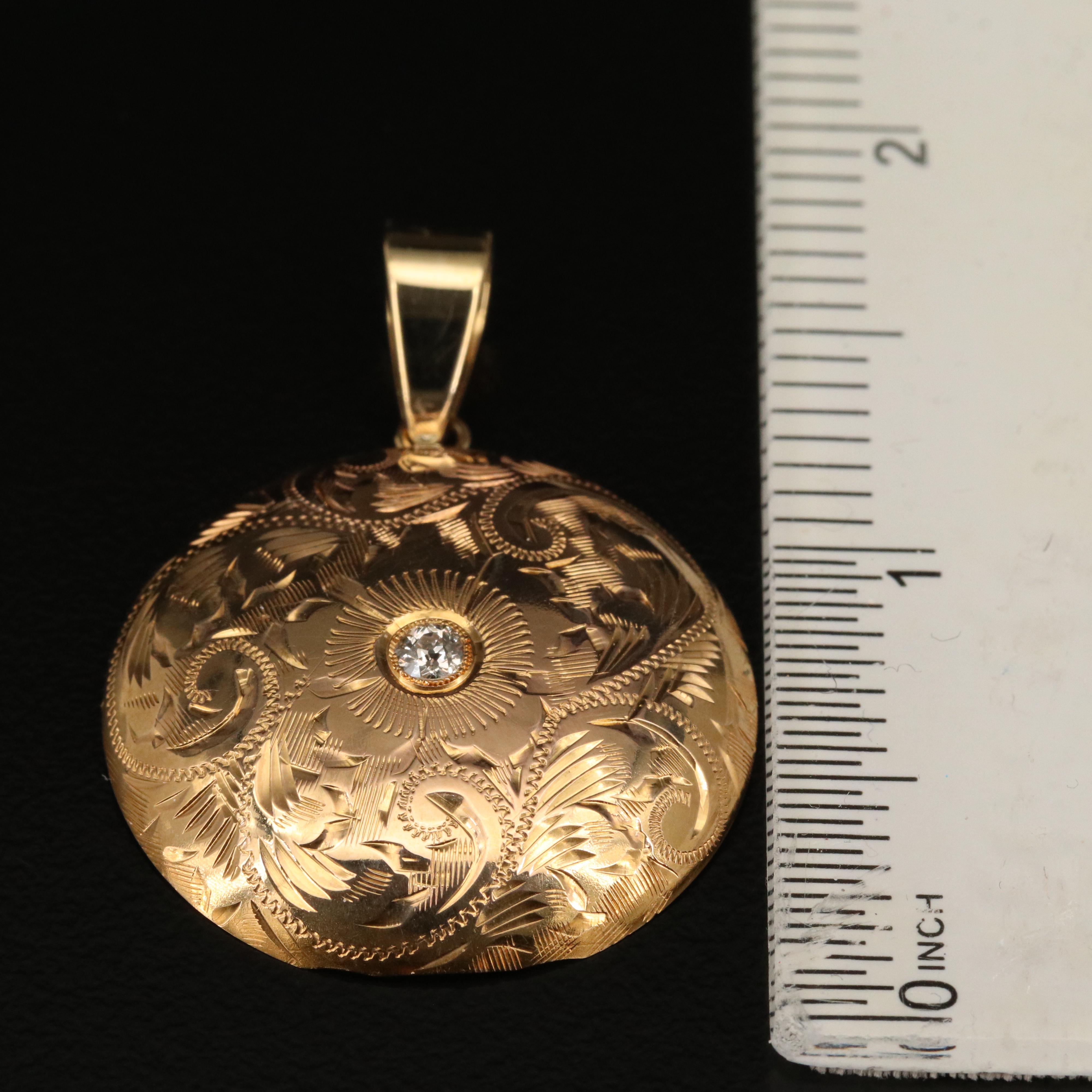 Circa 1900 Swiss 14K Auréole Watch Case Cover Pendant