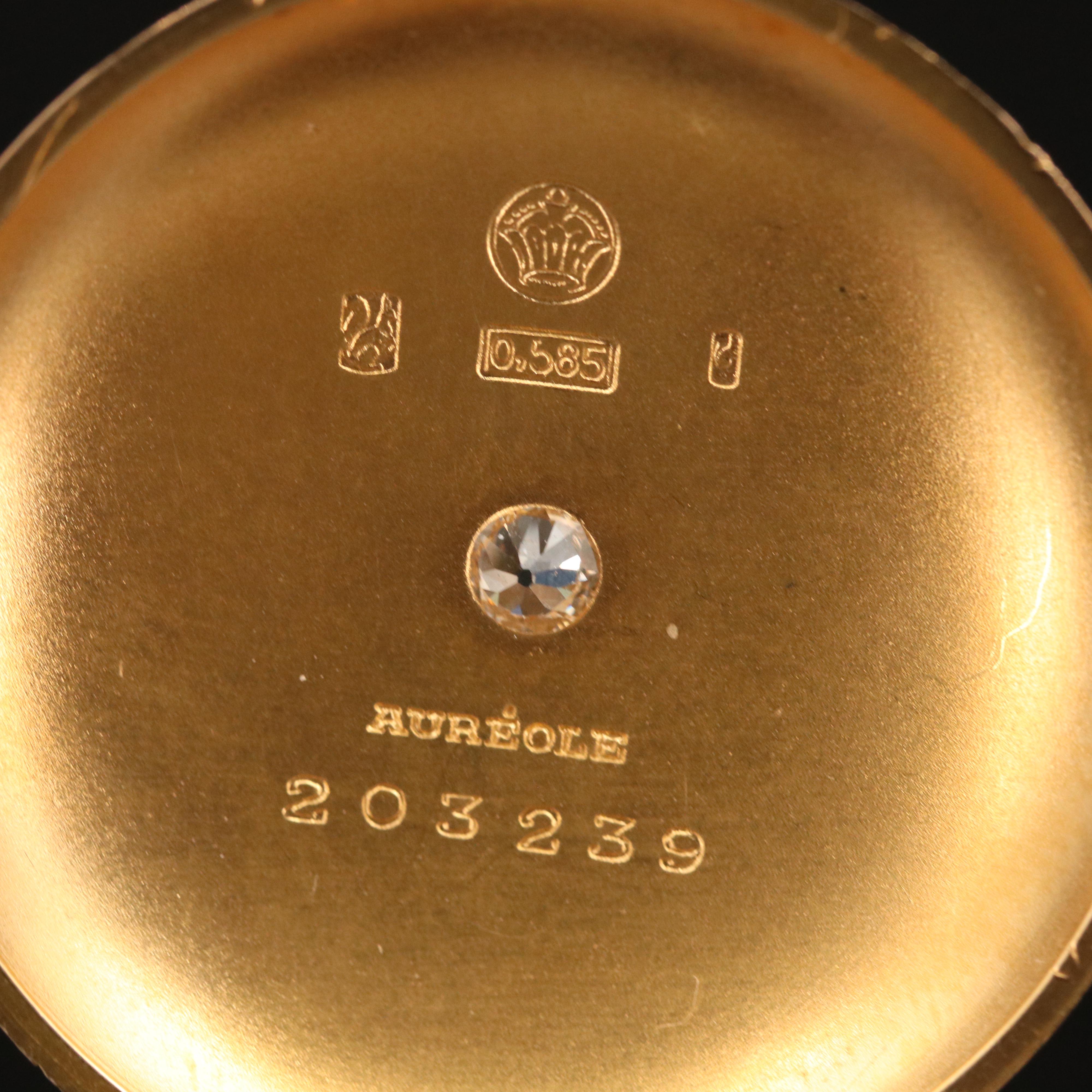 Circa 1900 Swiss 14K Auréole Watch Case Cover Pendant