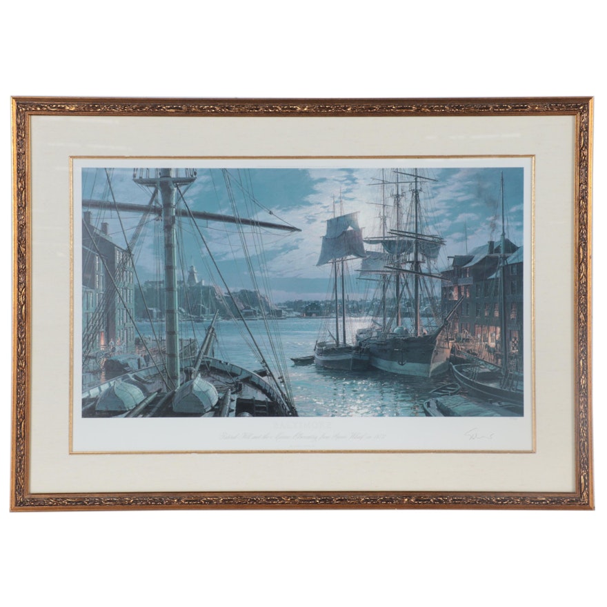 John Stobart Offset Lithograph of Baltimore Harbor, circa 2000