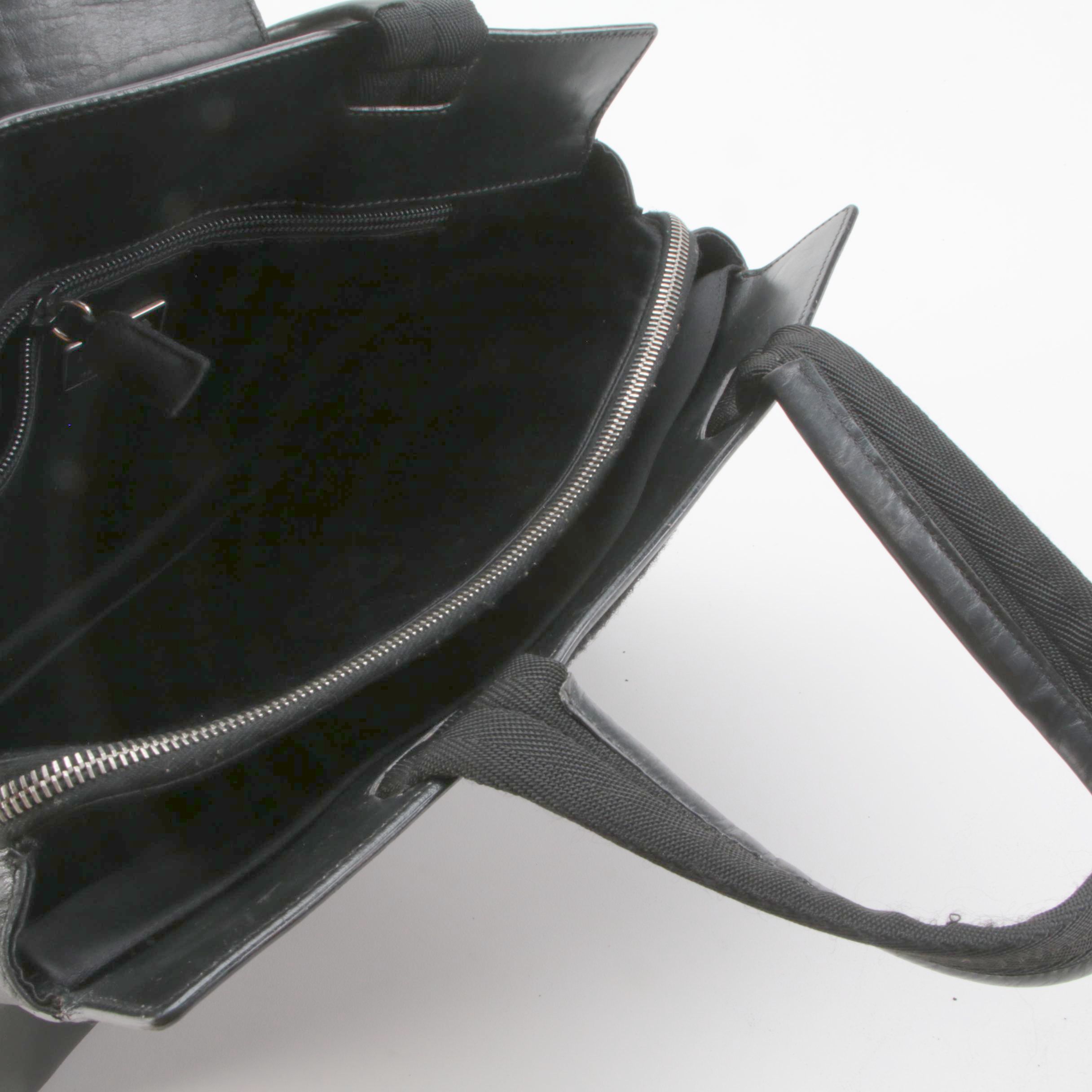 Prada Black Leather Tote Bag