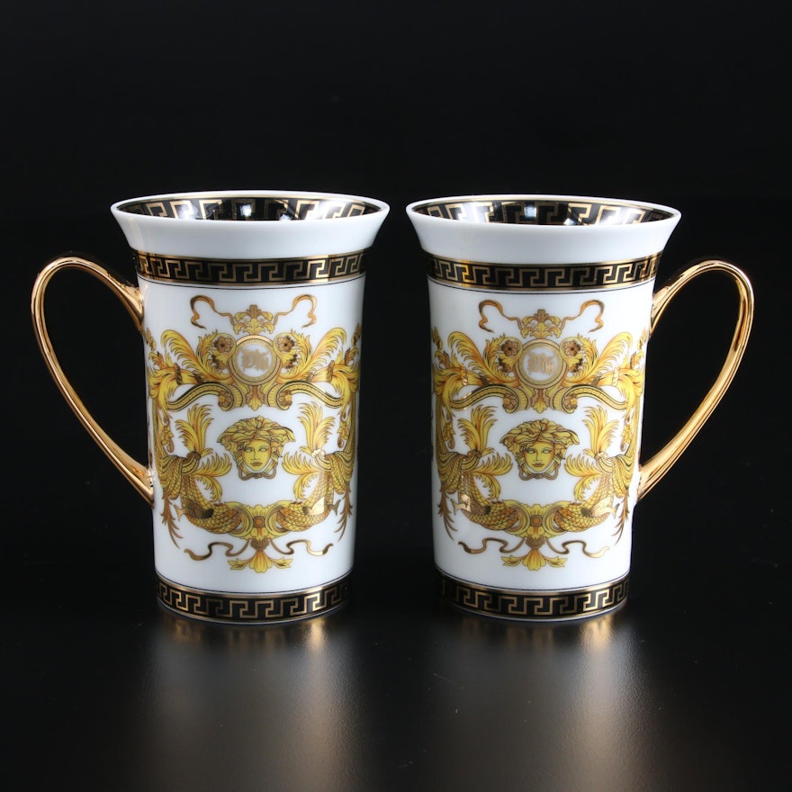 European Artrans Medusa Porcelain Coffee Mugs