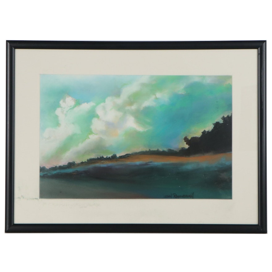 Leigh Rodenbough Pastel Drawing "Green Clouds"