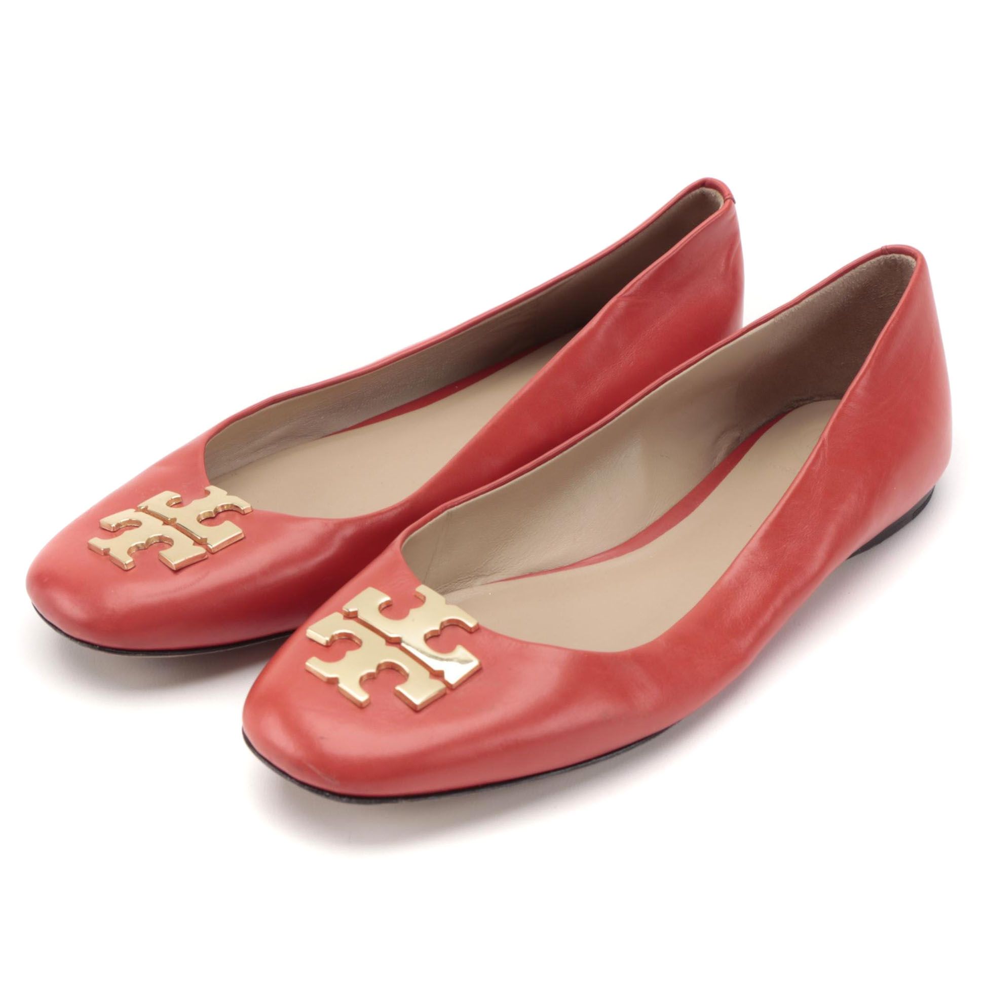 Tory Burch Ballet Flats in Red Leather