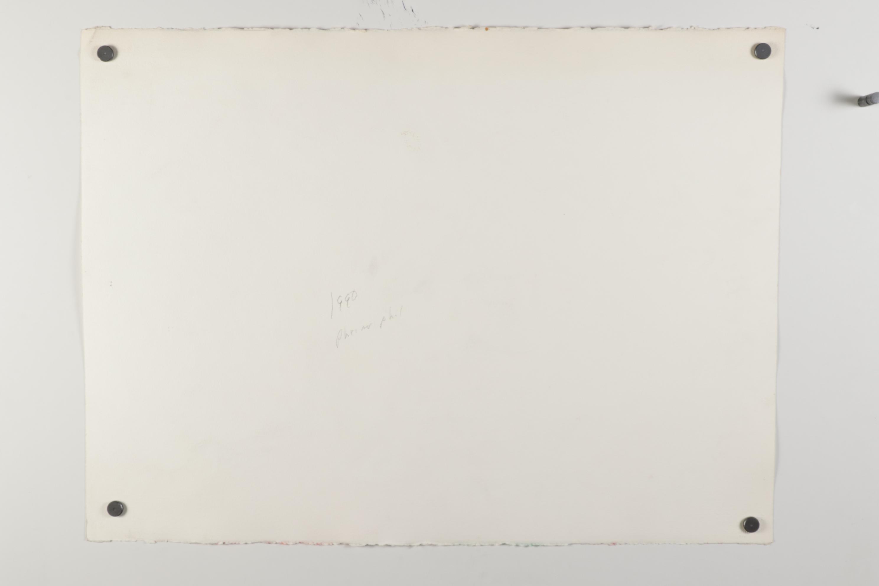 Philip the Transplant Mixed Media Painting of Surrealist Landscape, 1990