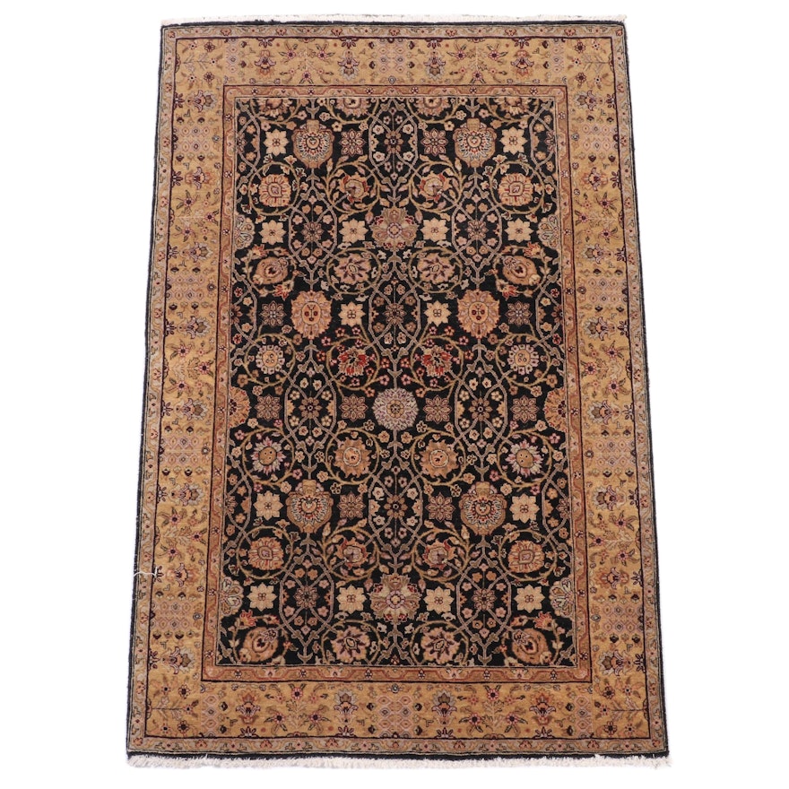 4' x 6'3 Hand-Knotted Indian Mahal Wool Area Rug