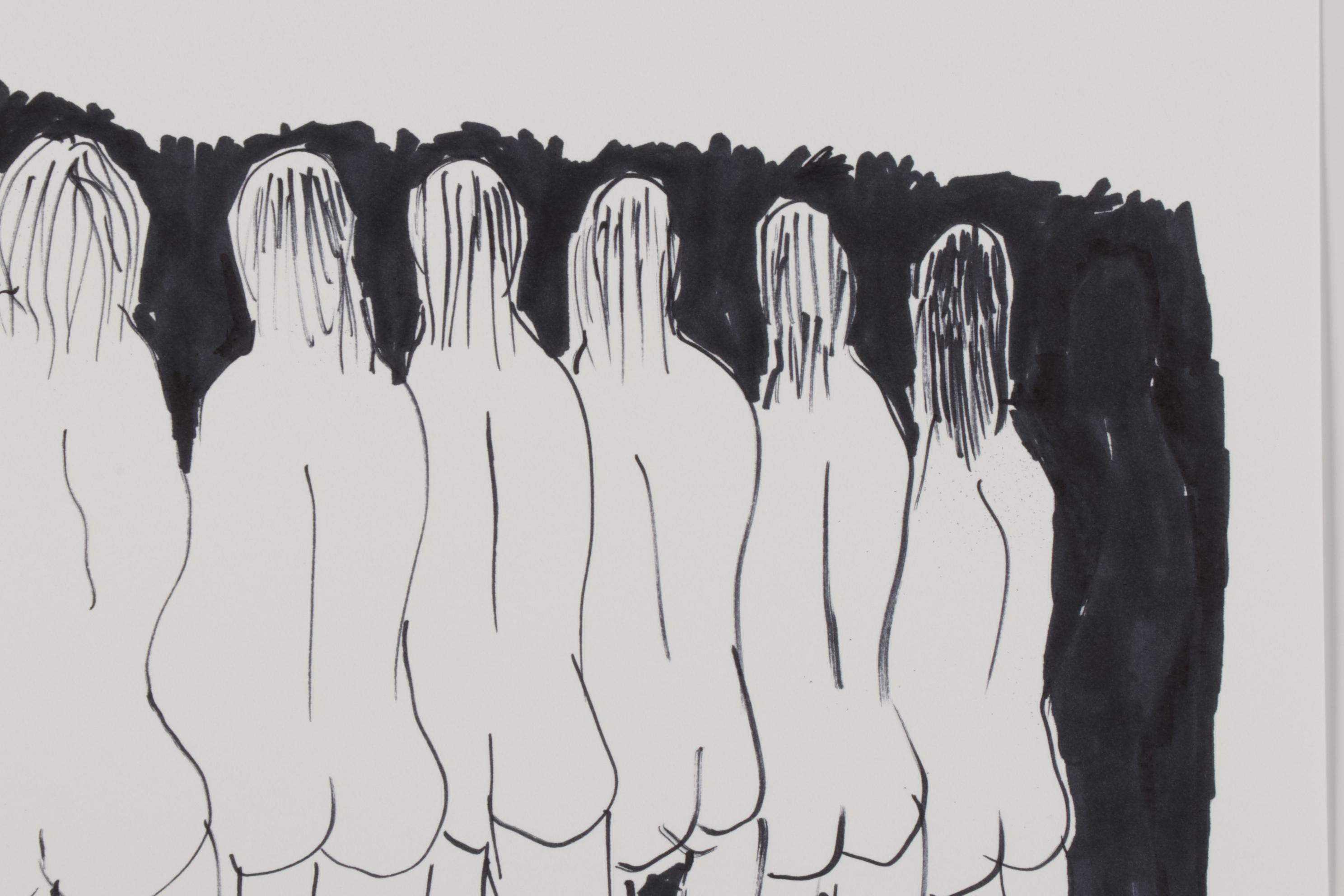 Philip the Transplant Ink Drawing "Eight Nudes," 2021