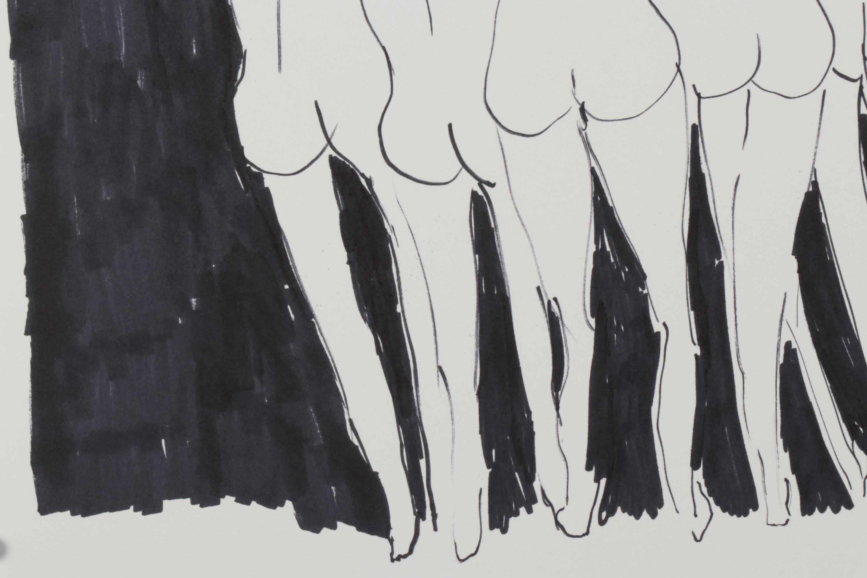 Philip the Transplant Ink Drawing "Eight Nudes," 2021