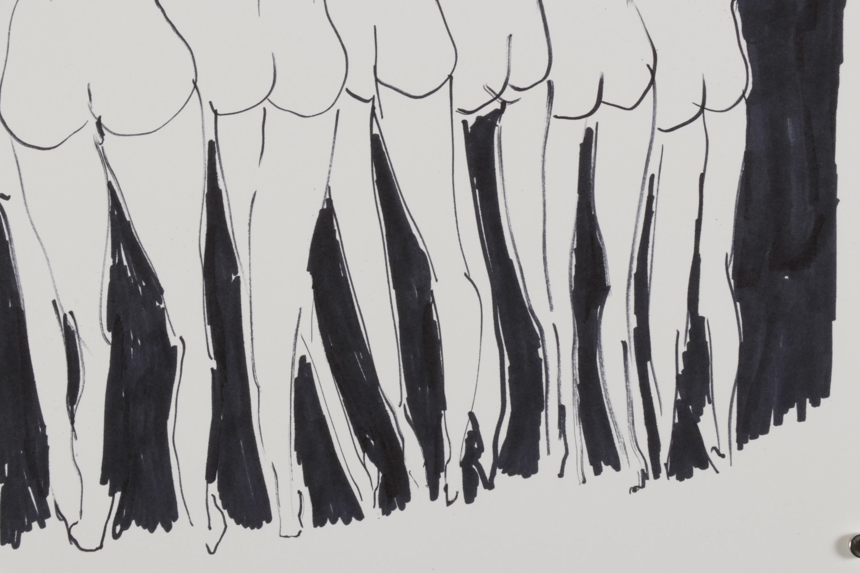 Philip the Transplant Ink Drawing "Eight Nudes," 2021