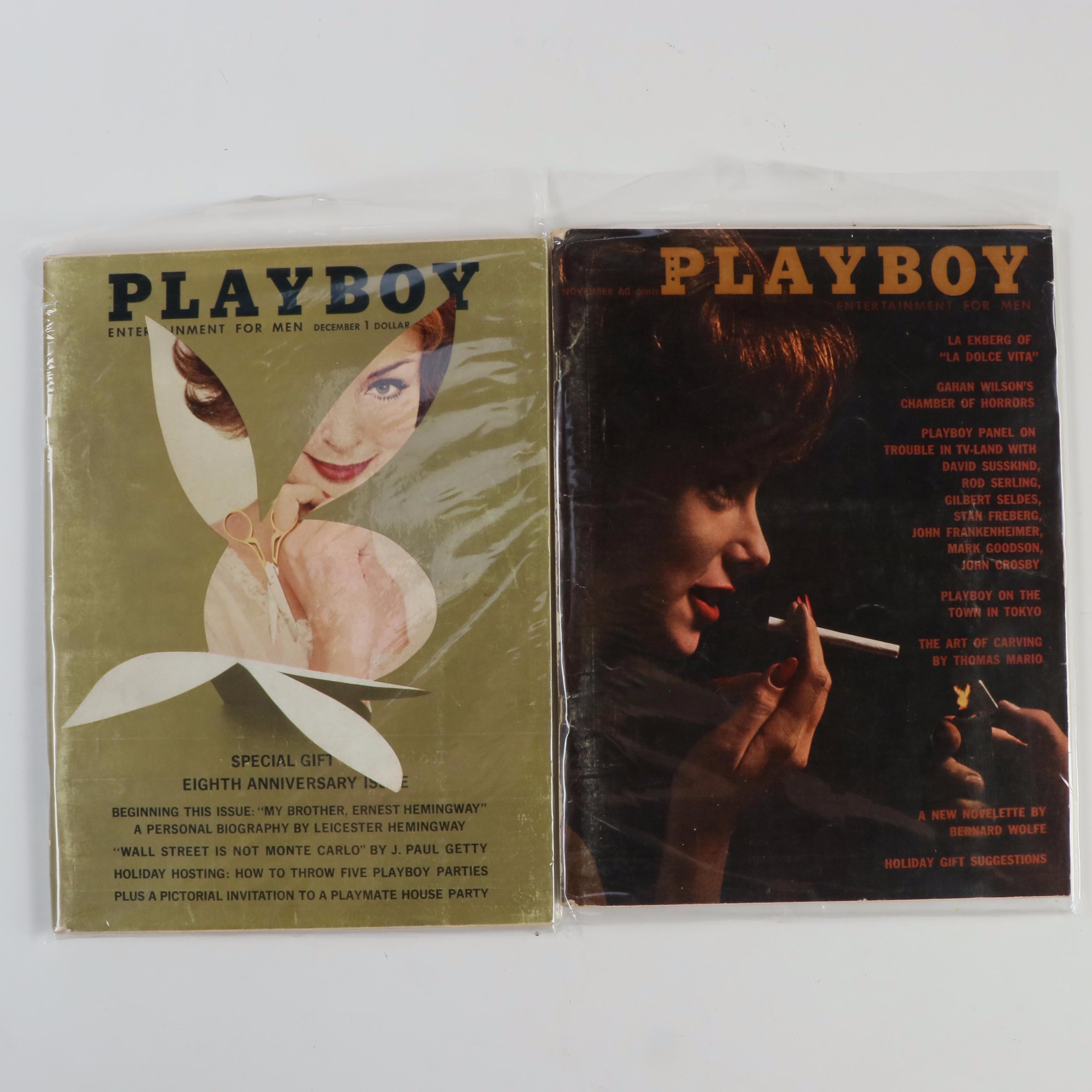 "Playboy" Magazines Including "Girls of Sweden" and "Playmate of the Year", 1961