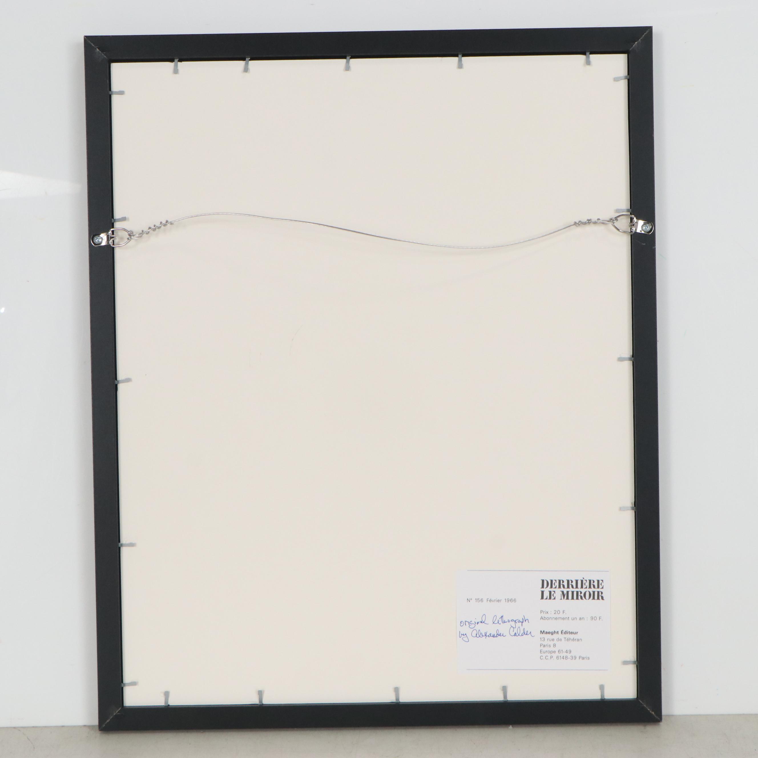 Alexander Calder Color Lithograph for "Derrière le Miroir," 1966