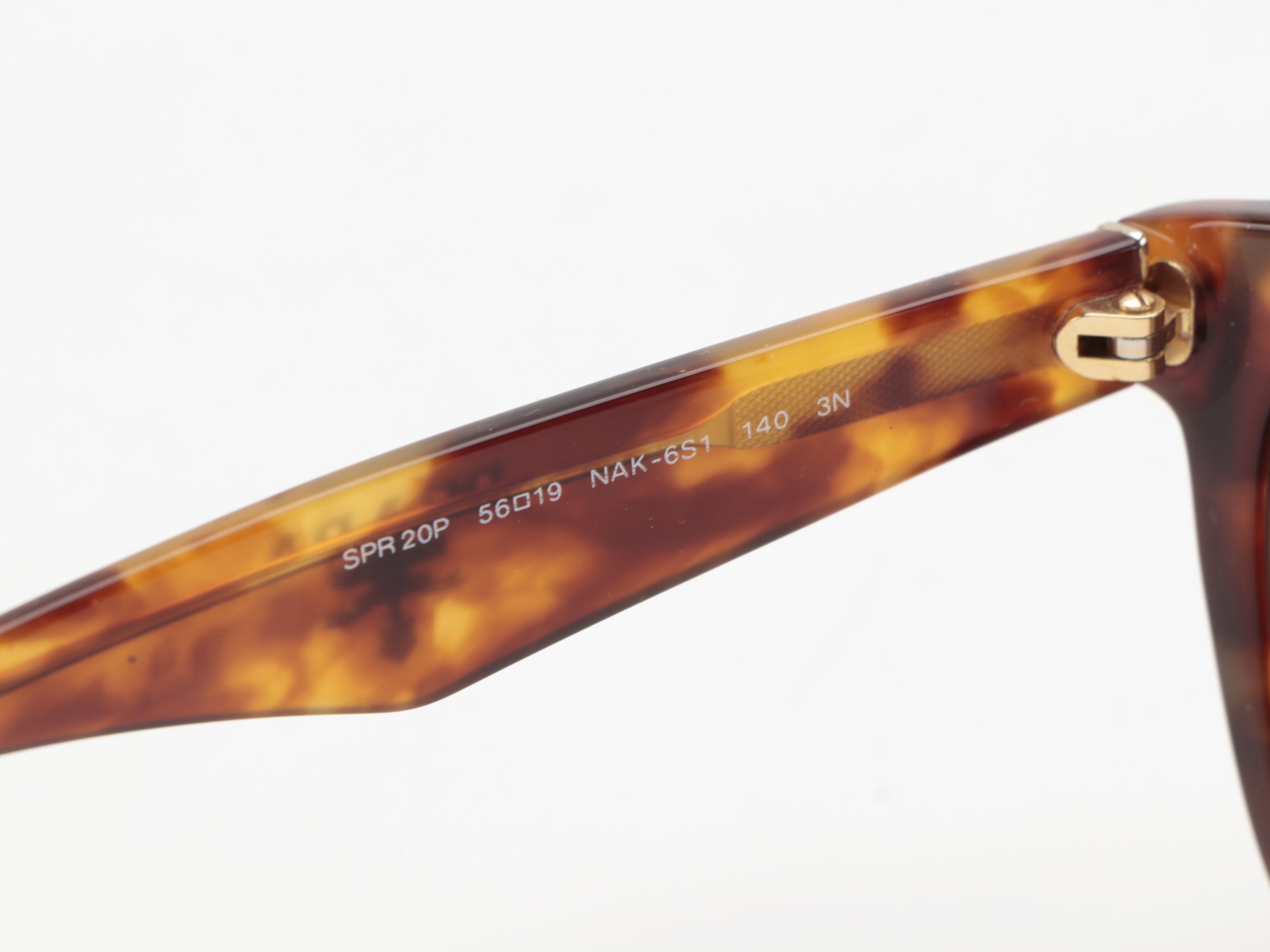 Prada SPR 20P Modified Cat Eye Sunglasses in Matte Tortoiseshell