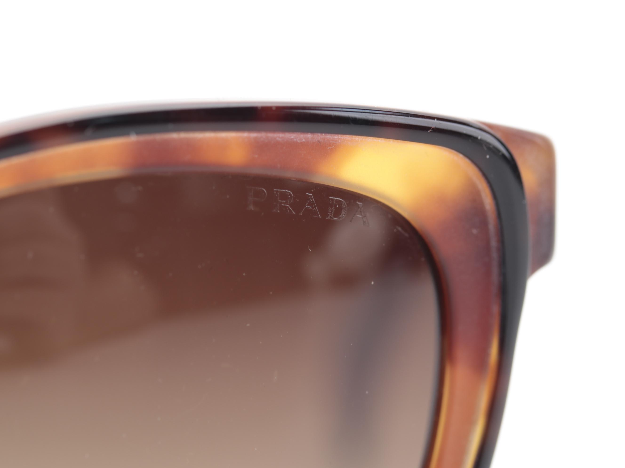 Prada SPR 20P Modified Cat Eye Sunglasses in Matte Tortoiseshell