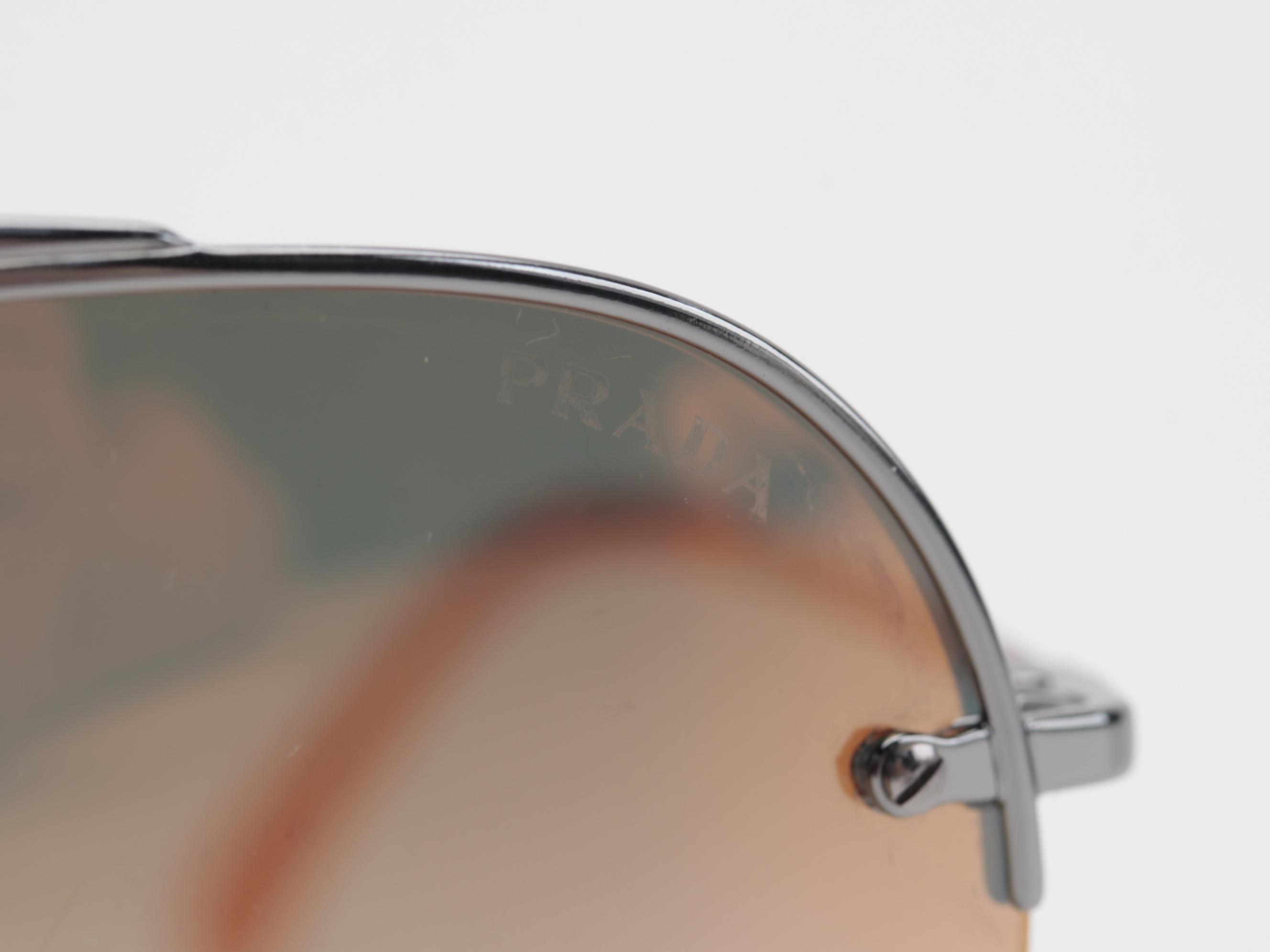 Prada SPS53S Orange Aviator Sunglasses