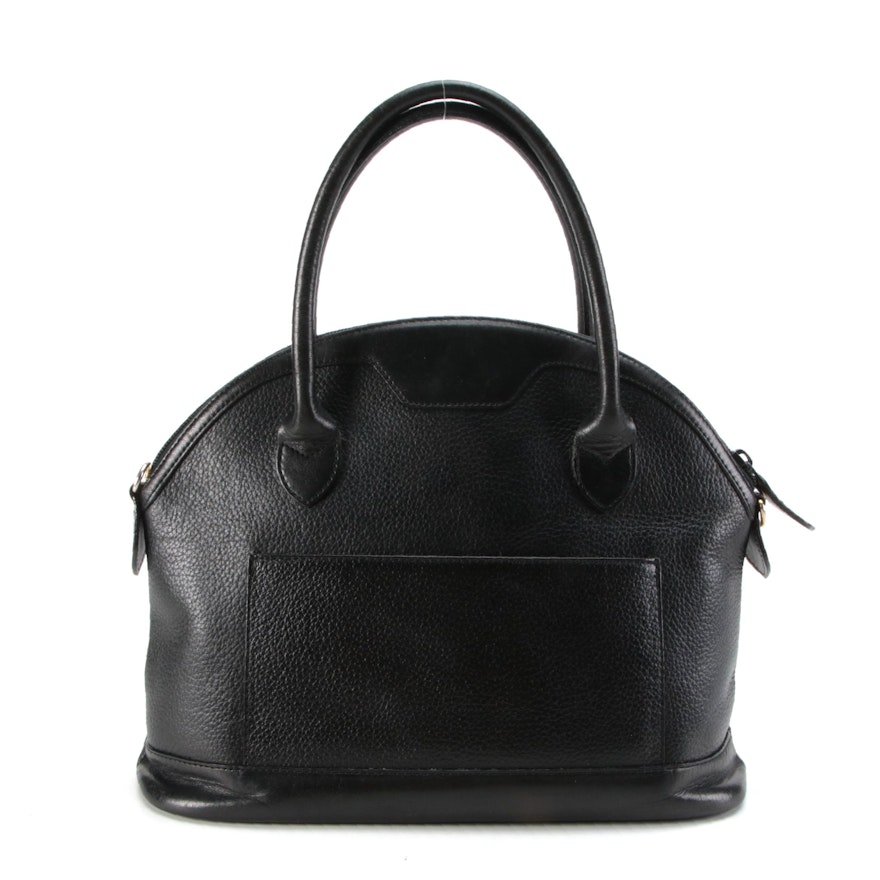 Burberrys of London Black Pebble Grained Leather Domed Satchel