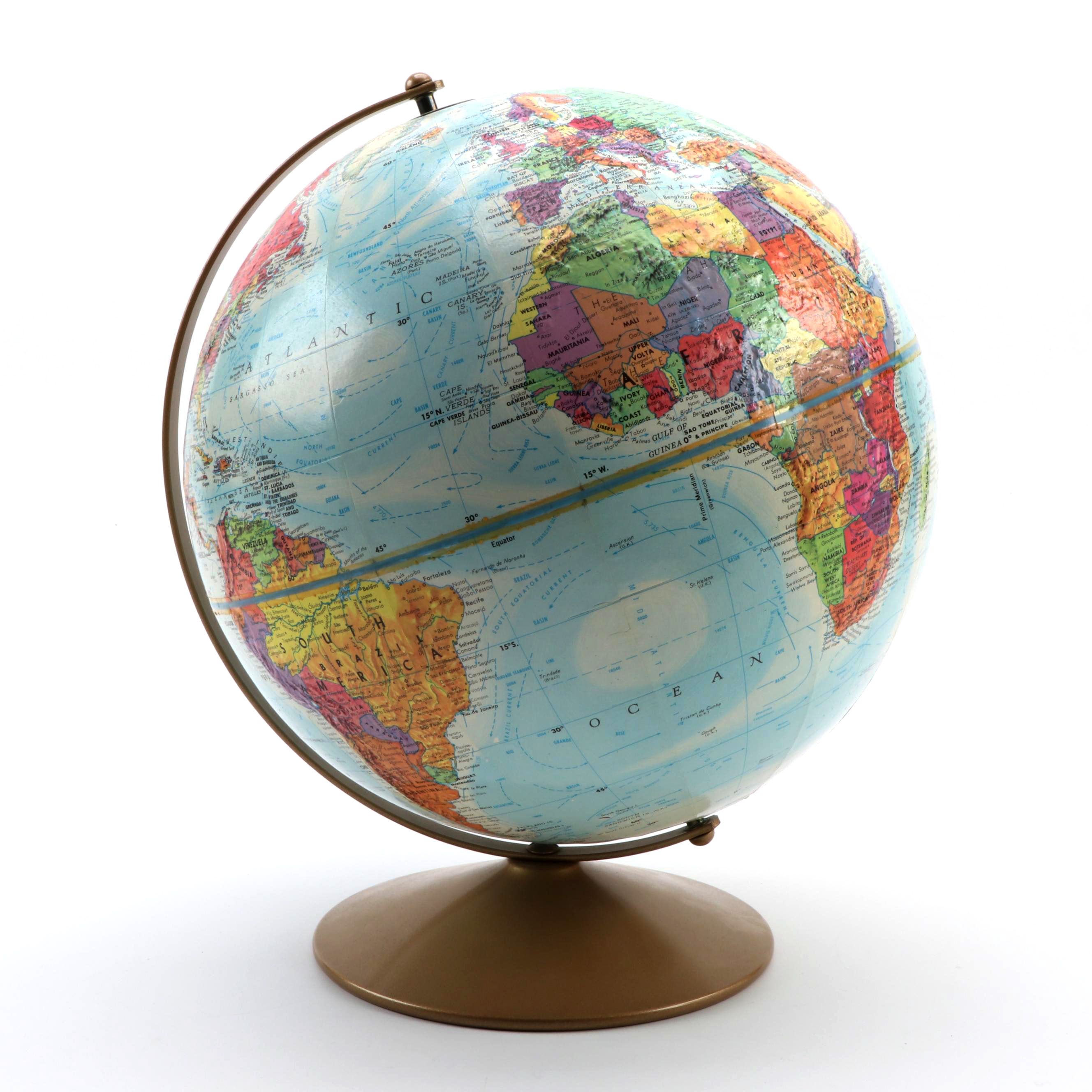 Replogle World Nation Series 12" Desktop Globe with Topographic USSR, c. 1982