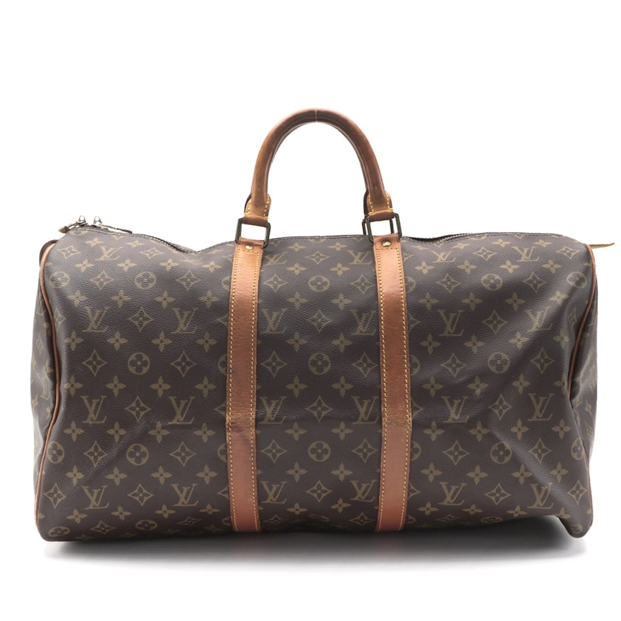 Louis Vuitton Keepall 50 in Monogram Canvas and Vachetta Leather