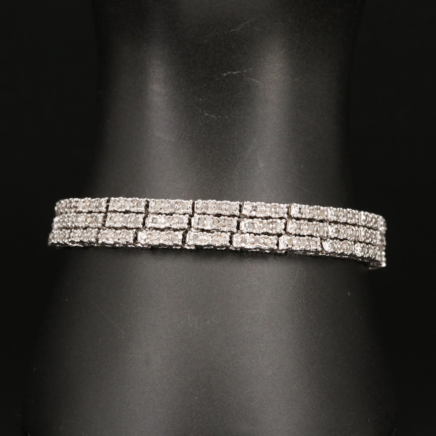 Diamond Triple Line Bracelet