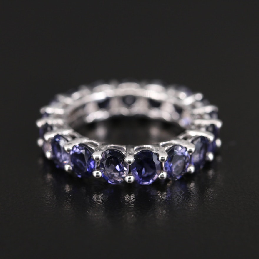 Sterling Iolite Eternity Band