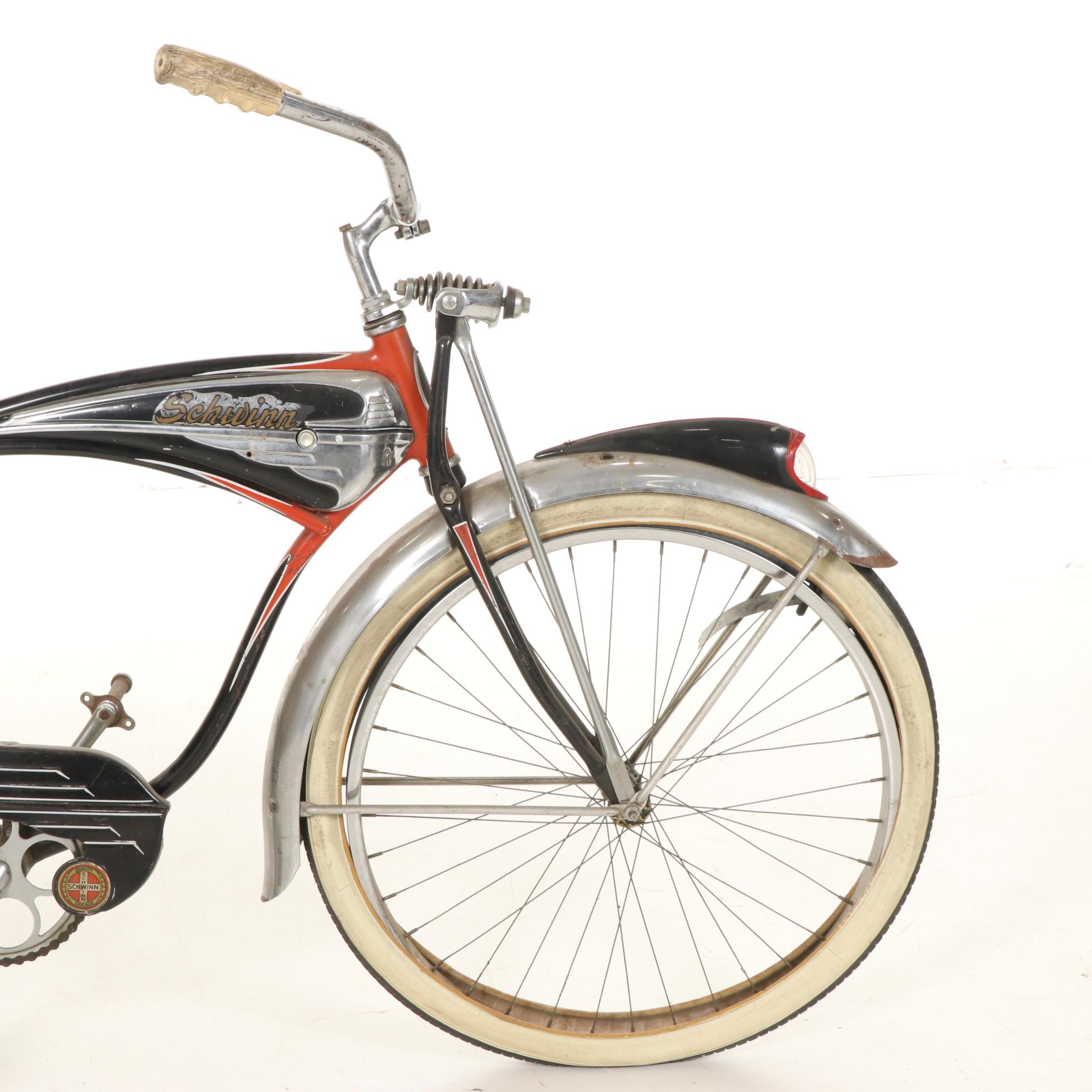 Schwinn Black Phantom Cruiser Bicycle, Mid-20th Century