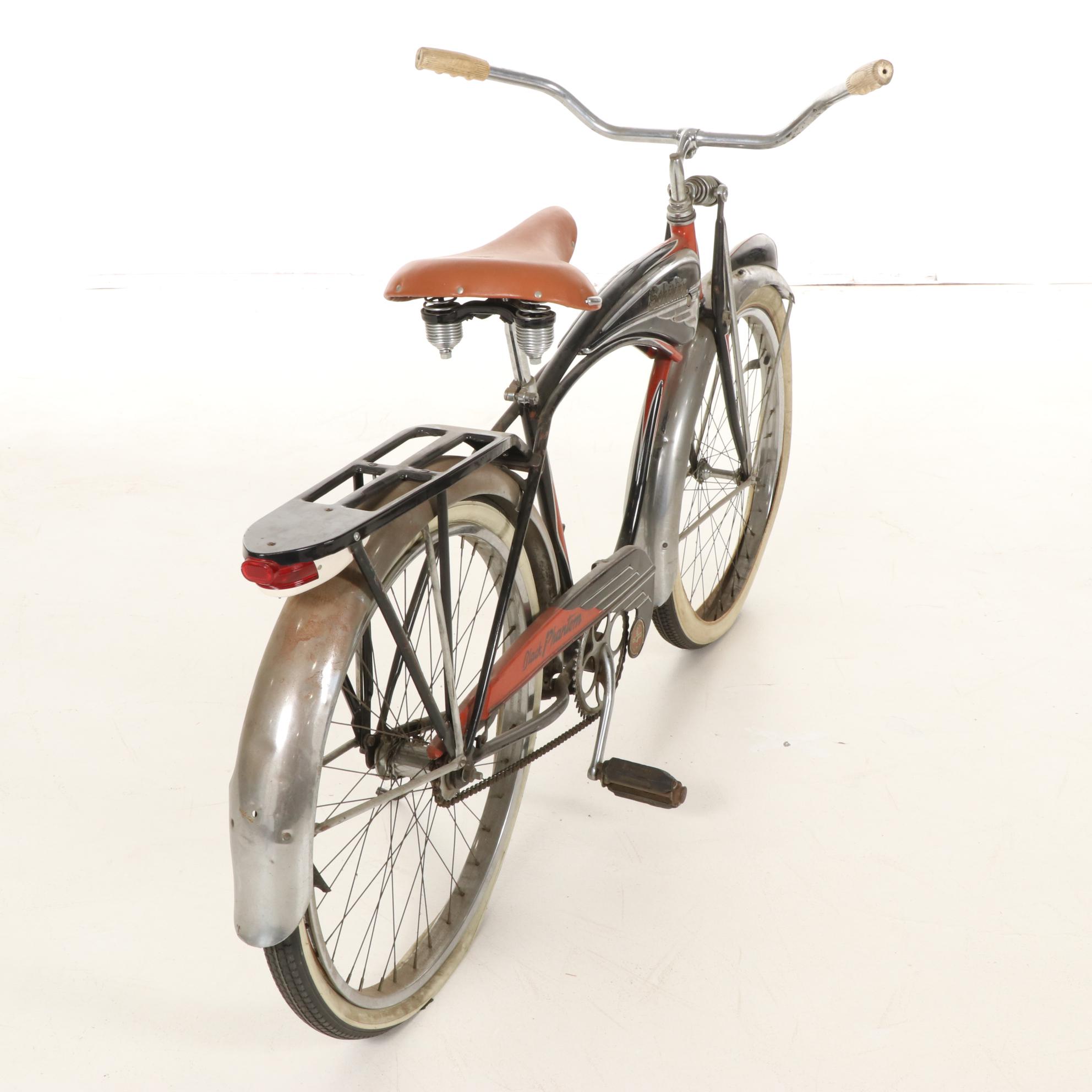 Schwinn Black Phantom Cruiser Bicycle, Mid-20th Century
