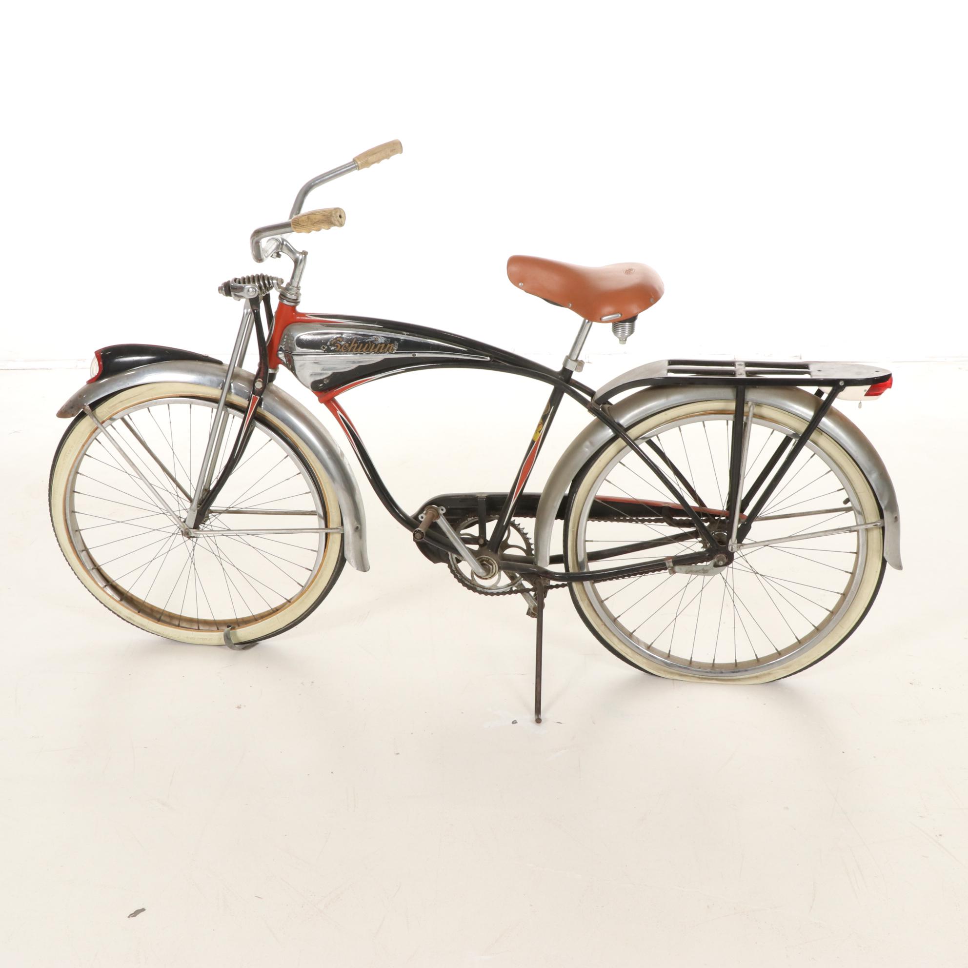 Schwinn Black Phantom Cruiser Bicycle, Mid-20th Century