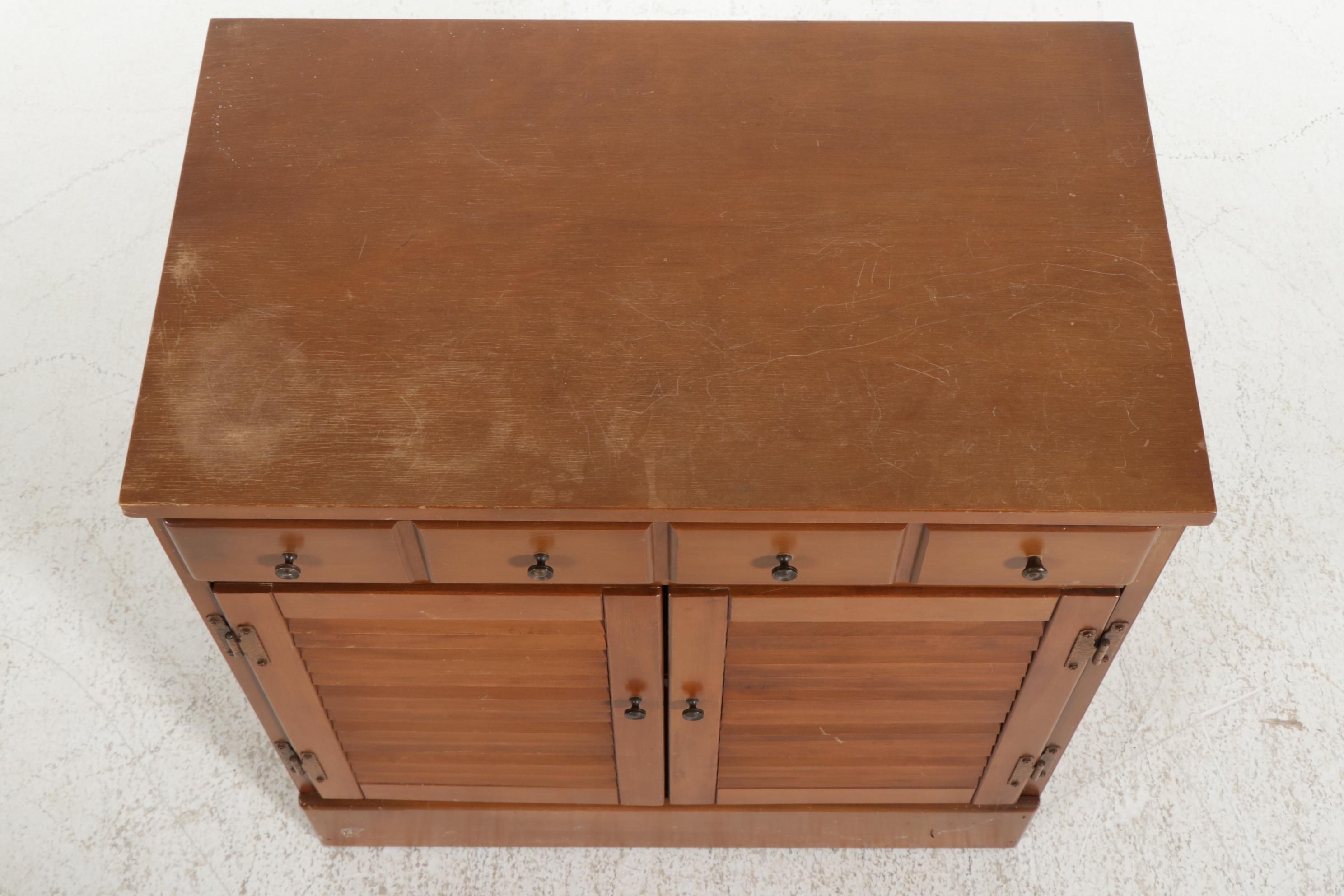 Ethan Allen Early American Style Maple Two-Door Side Cabinet, Late 20th Century