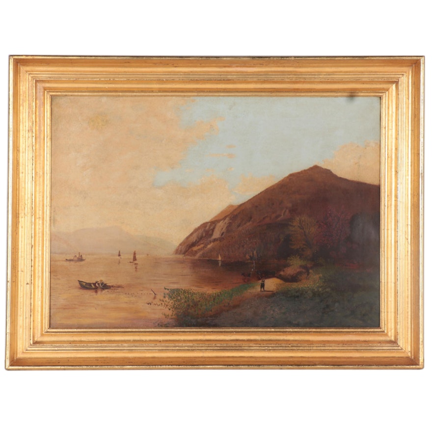 Hudson River School Style Landscape Oil Painting, circa 1900