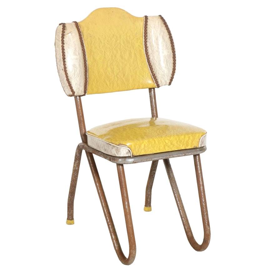 Progressive Furniture Co. Vinyl Upholstered Side Chair, Mid-20th Century