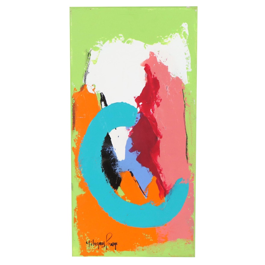Milagros Pongo Abstract Acrylic Painting, 21st Century