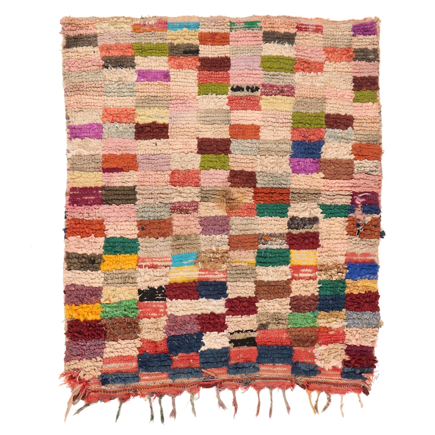 4'6 x 5'8 Hand-Knotted Moroccan Rag Rug