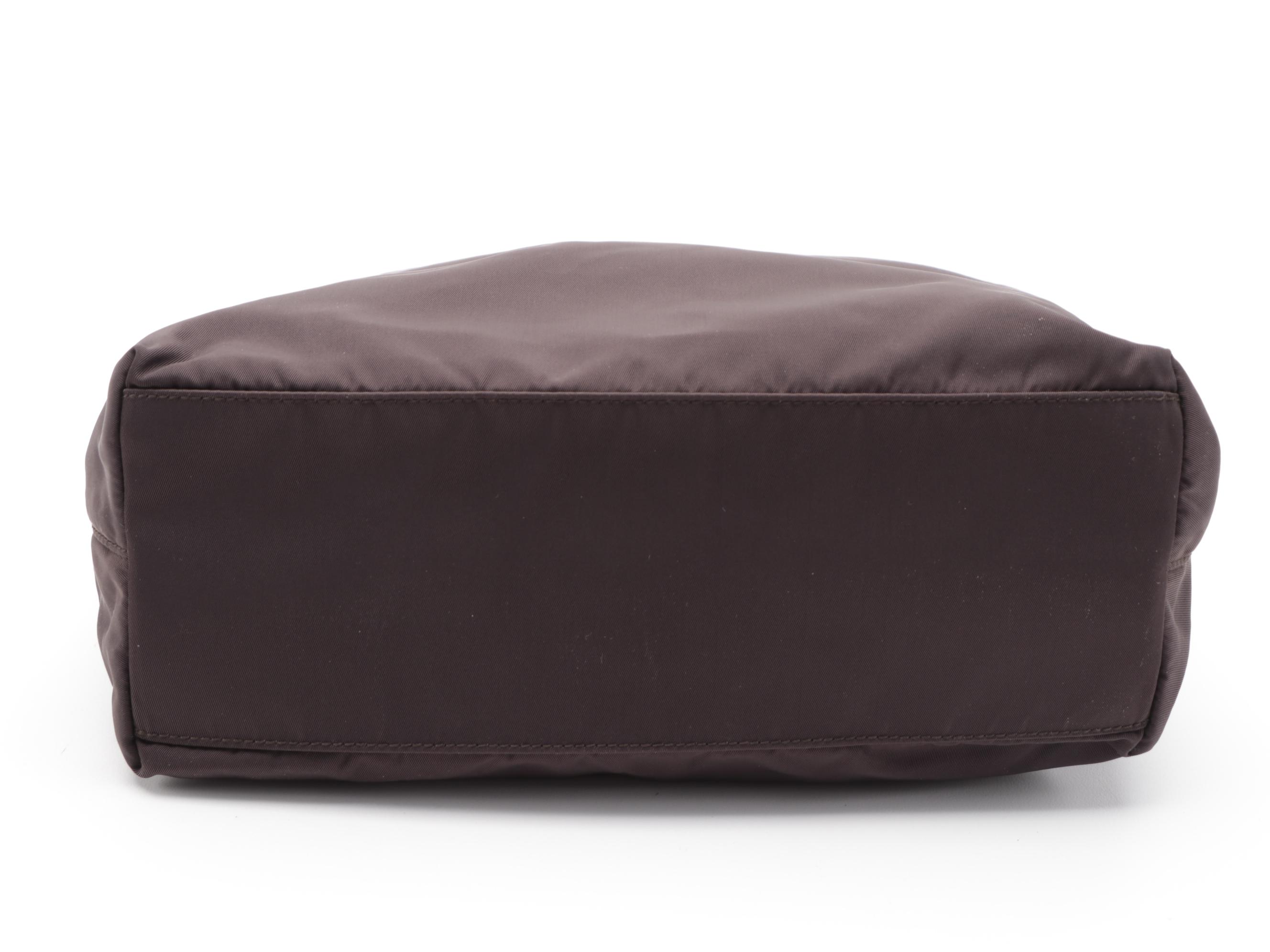 Prada Dark Brown Nylon Top Handle Bag