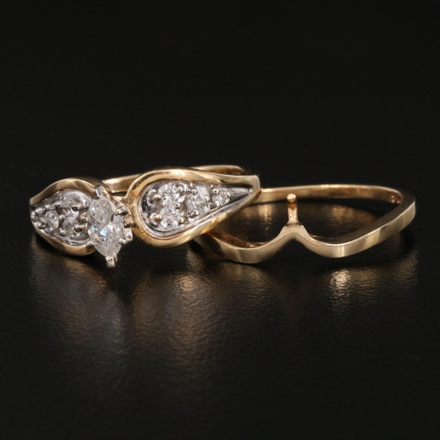 14K Diamond Ring Set