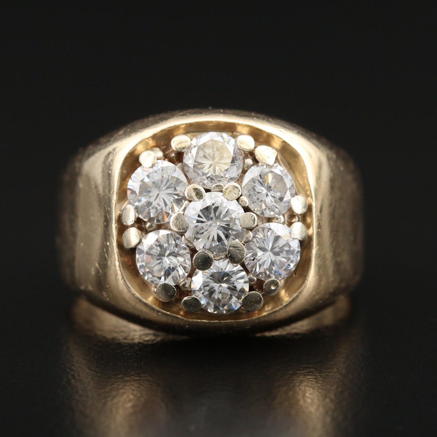 14K 2.08 CTW Diamond Cluster Ring