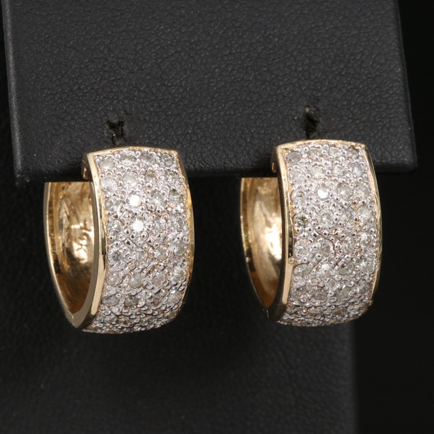 14K 1.17 CTW Diamond Huggie Earrings